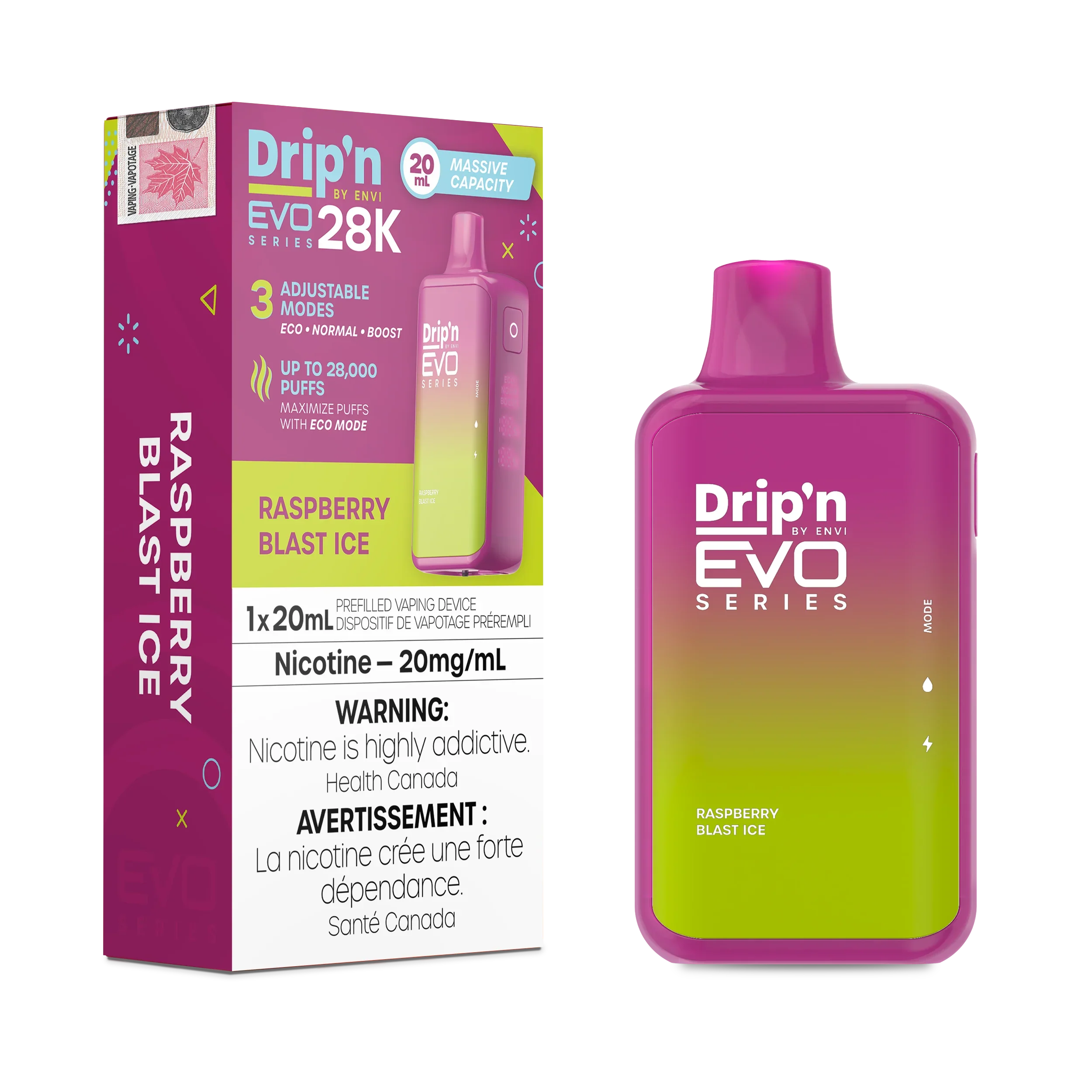 Raspberry Blast lce Drip'N Evo - Disposable 28K