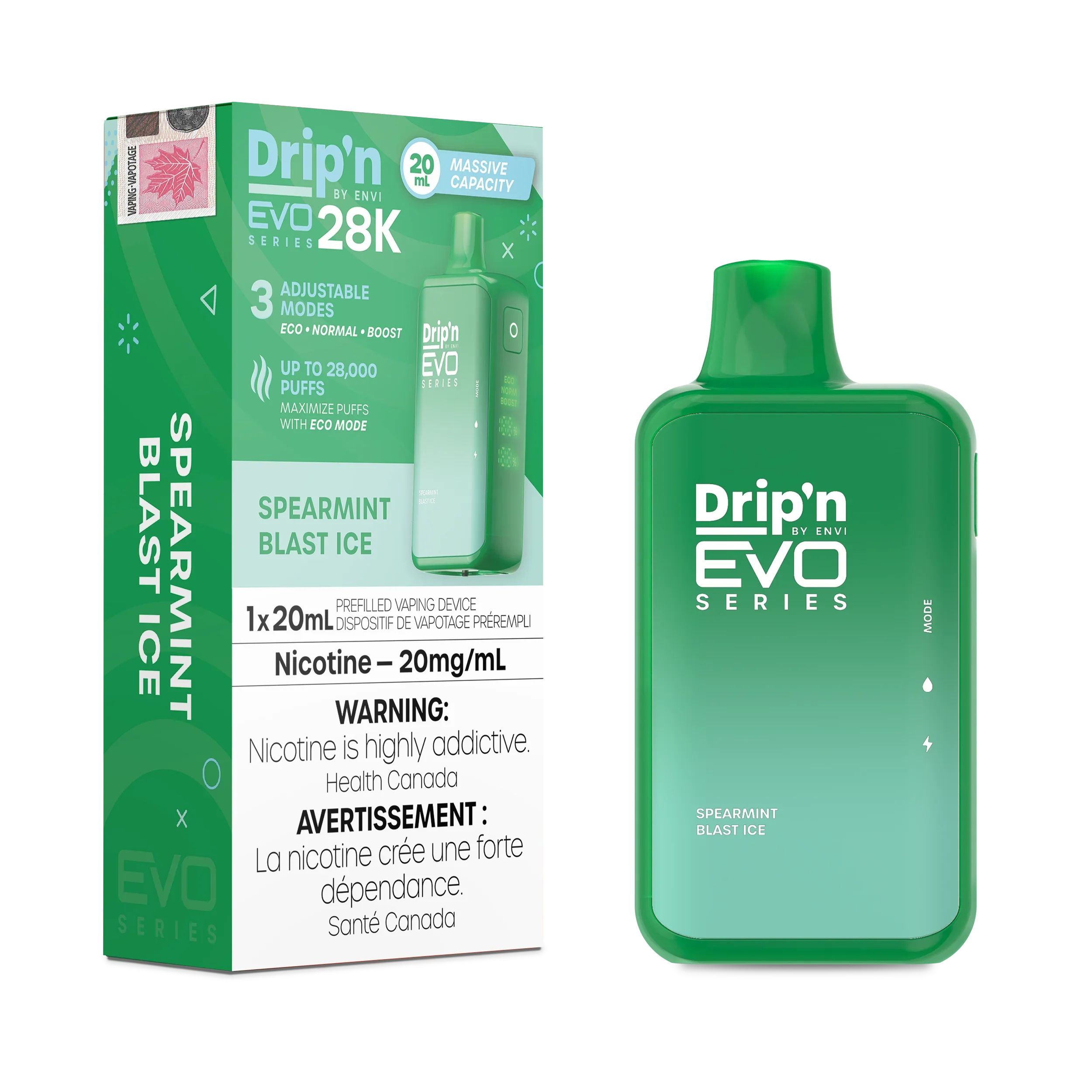 Spearmint Blast lce Drip'N Evo - Disposable 28K