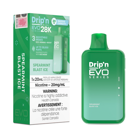 Spearmint Blast lce Drip'N Evo - Disposable 28K