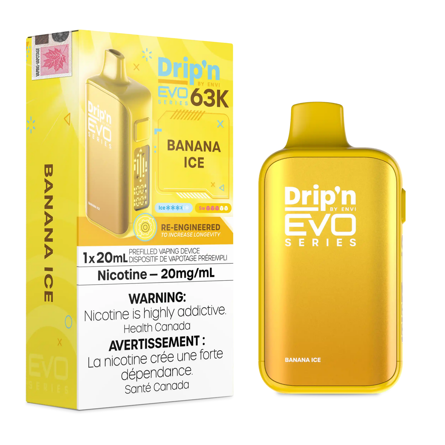 Banana Ice Drip'n by Envi EVO 63K - Disposable Vape