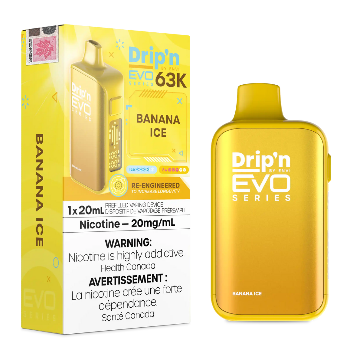 Banana Ice Drip'n by Envi EVO 63K - Disposable Vape