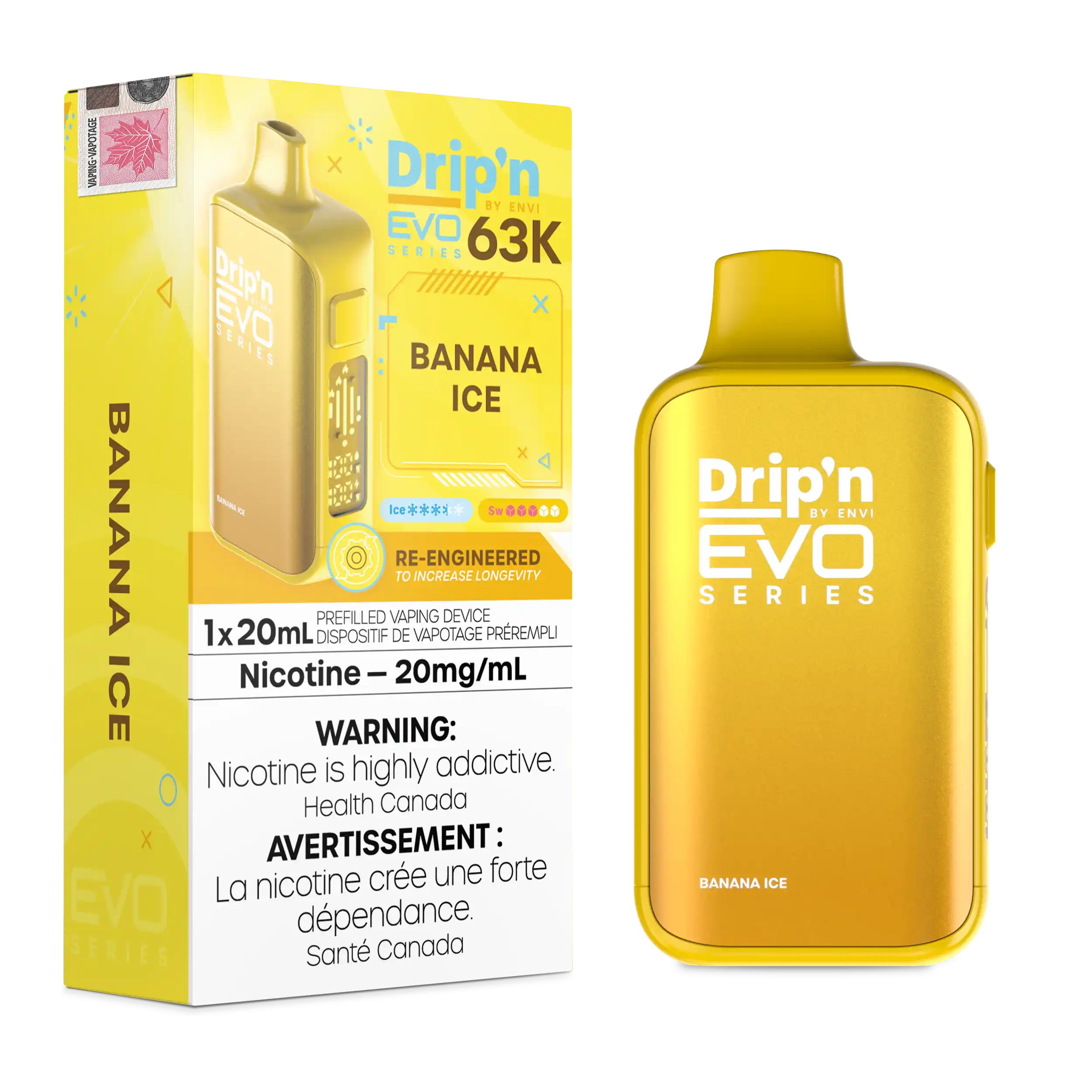 Banana Ice Drip'n by Envi EVO 63K - Disposable Vape - view 2