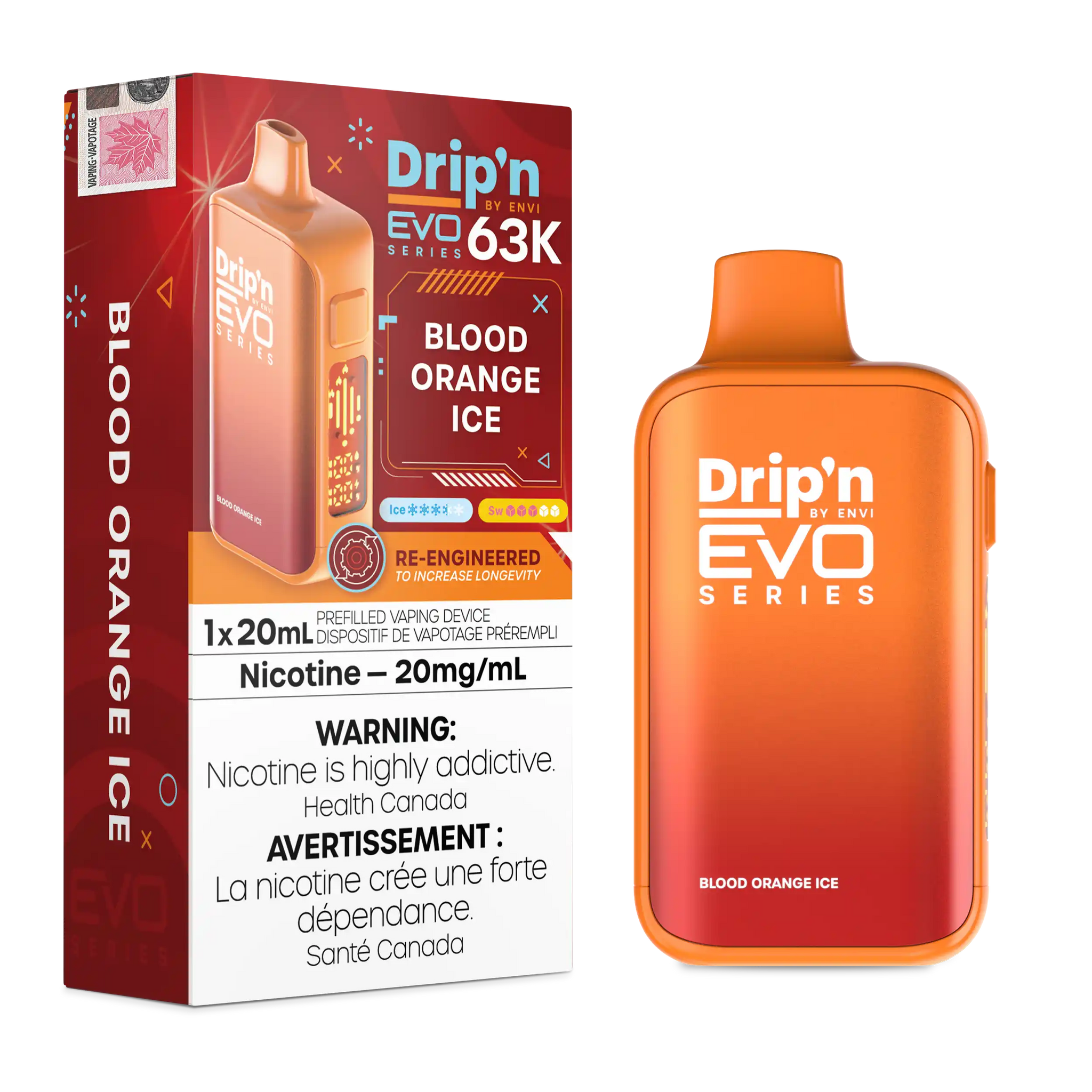 Blood Orange Ice Drip'n by Envi EVO 63K - Disposable Vape