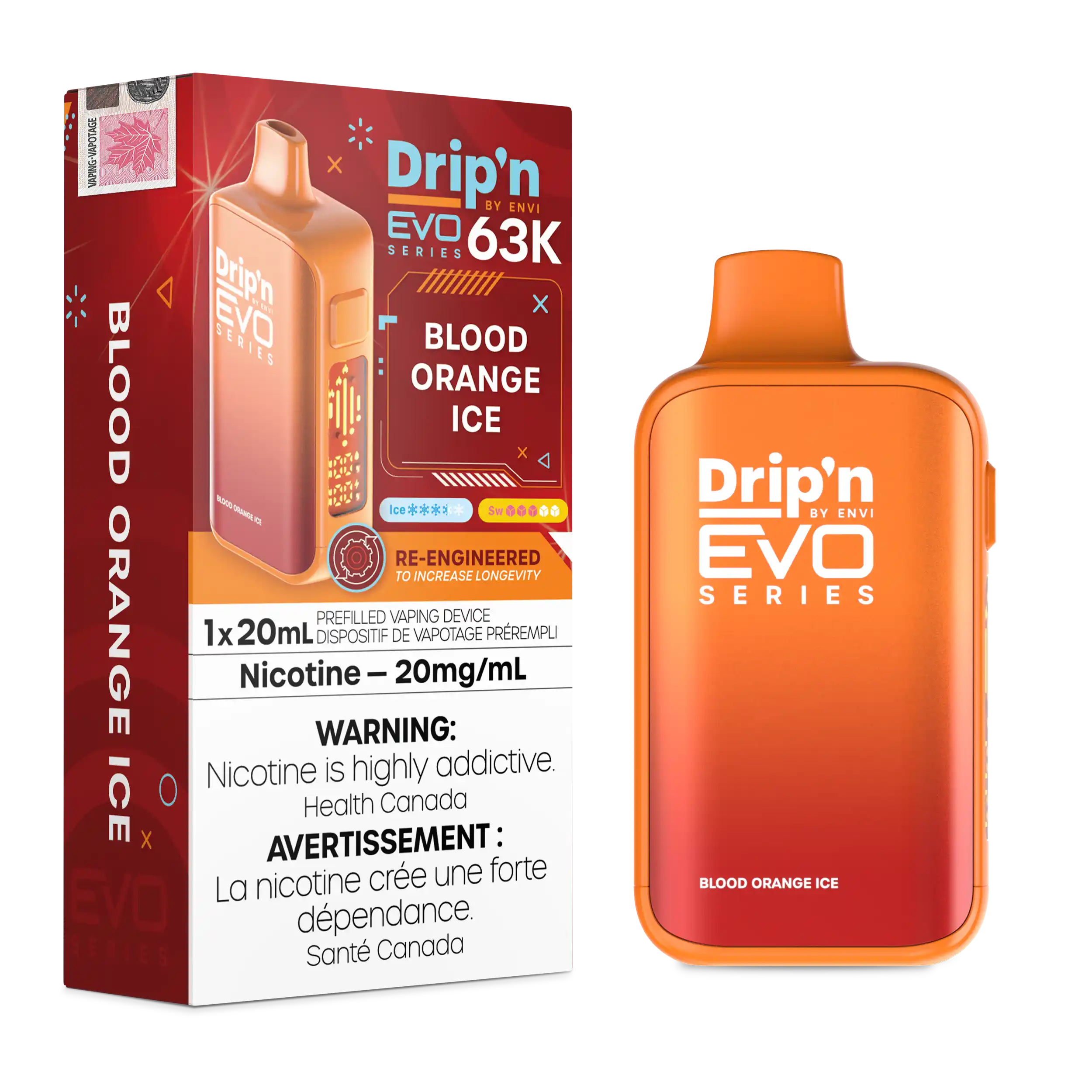 Blood Orange Ice Drip'n by Envi EVO 63K - Disposable Vape
