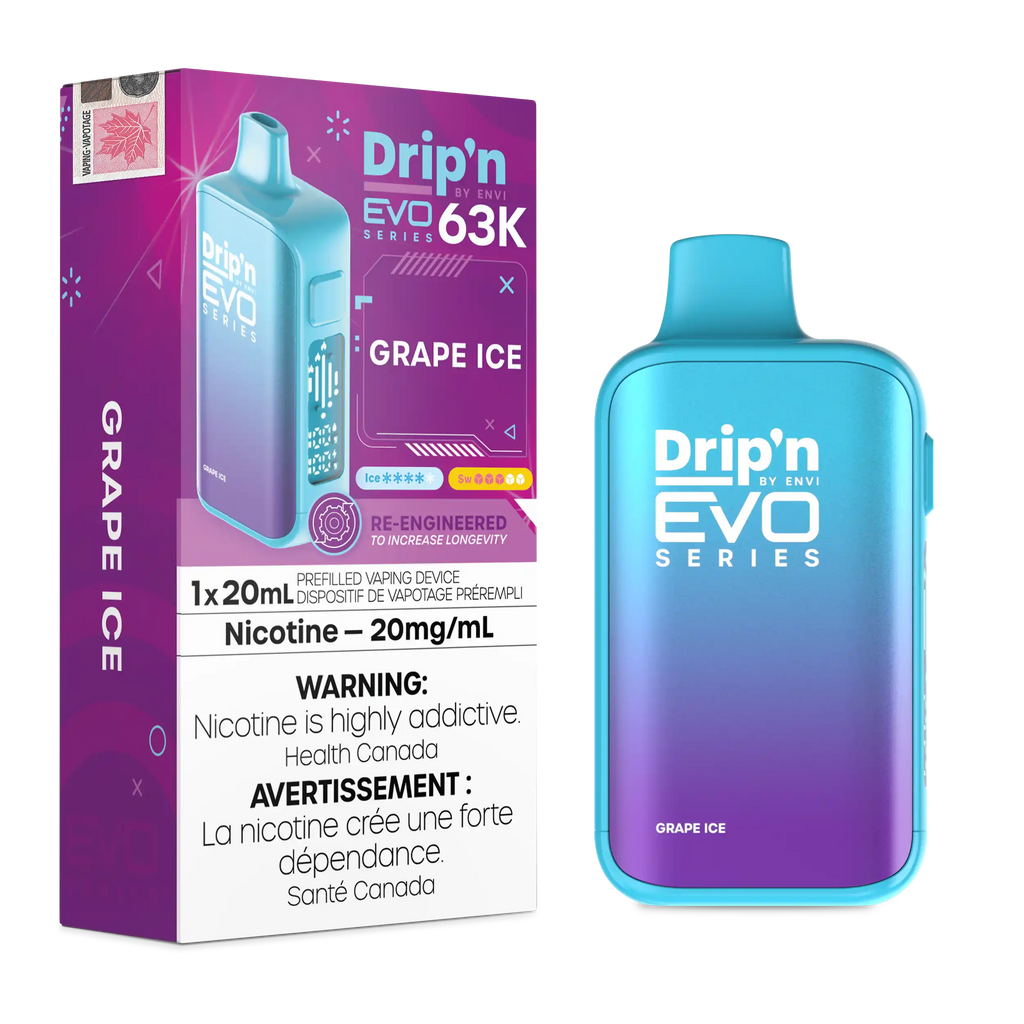 Grape Ice Drip'n by Envi EVO 63K - Disposable Vape