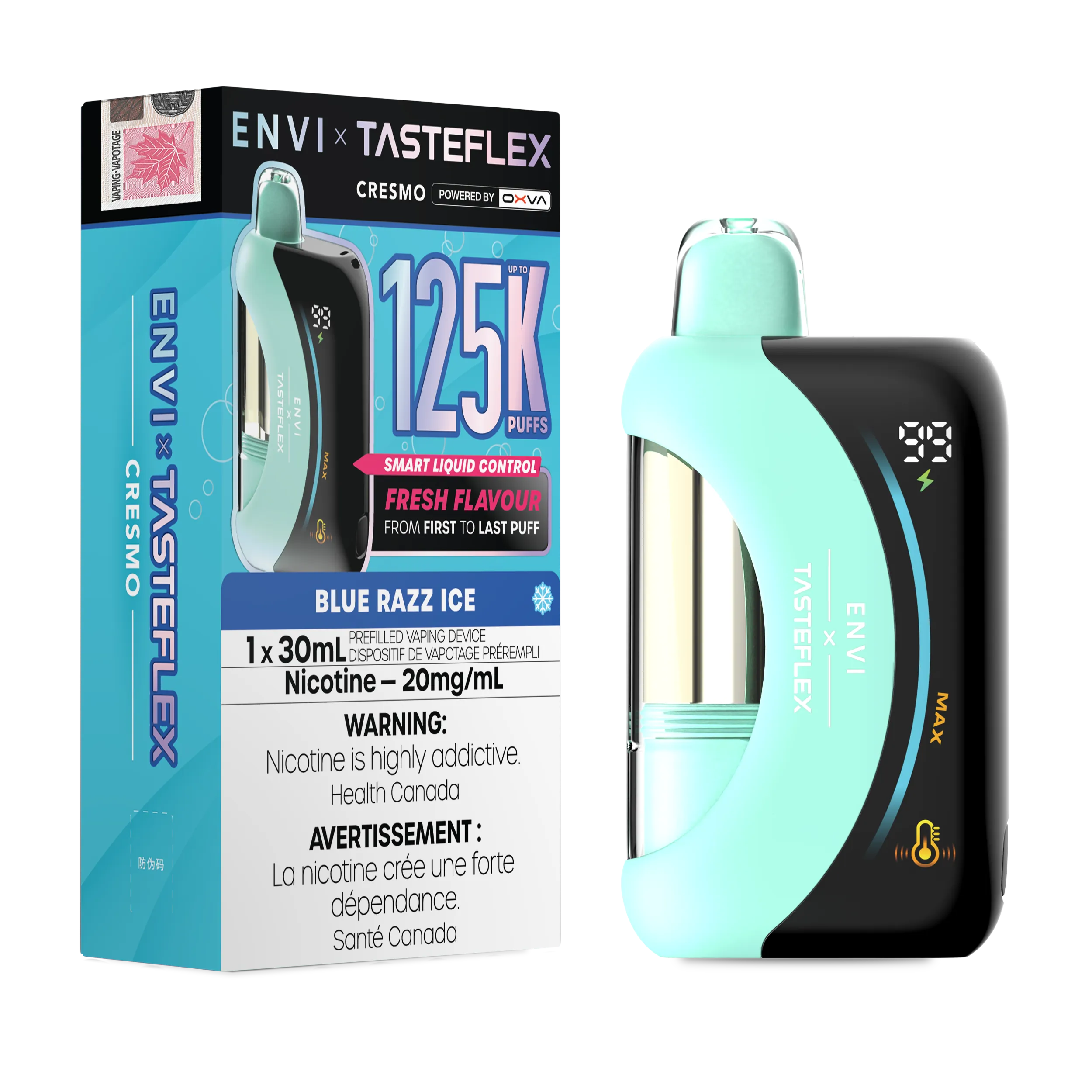 Blue Razz Ice Envi X Tasteflex (Cresmo) - Disposable 125K