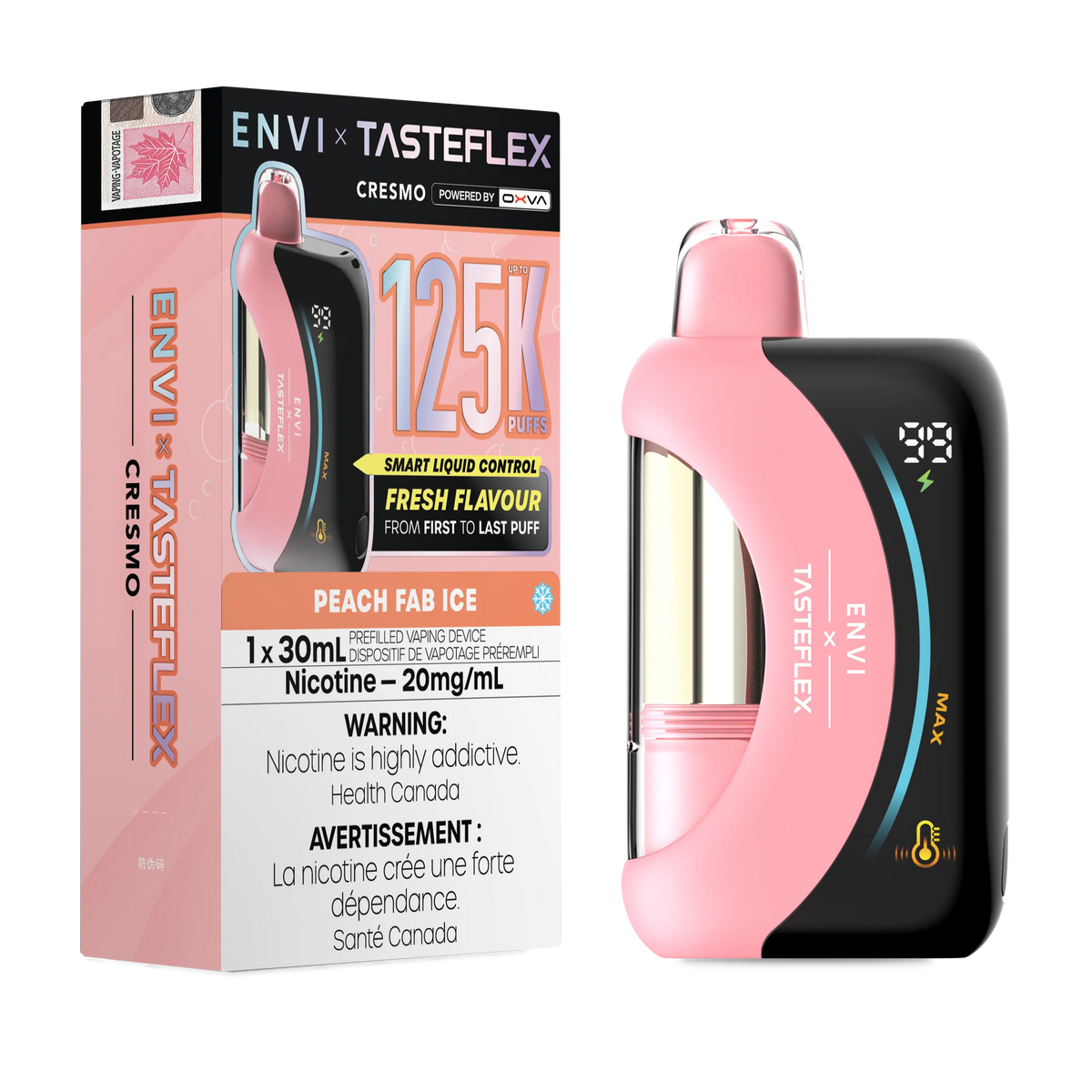 Peach Fab Ice Envi X Tasteflex (Cresmo) - Disposable 125K