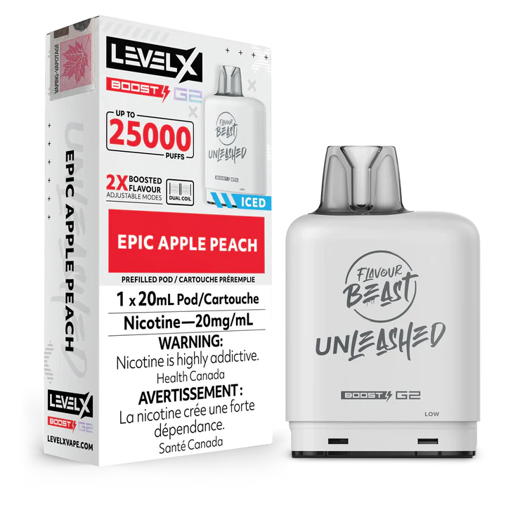 Epic Apple Peach Flavour Beast Boost G2 Unleashed Pods 25K