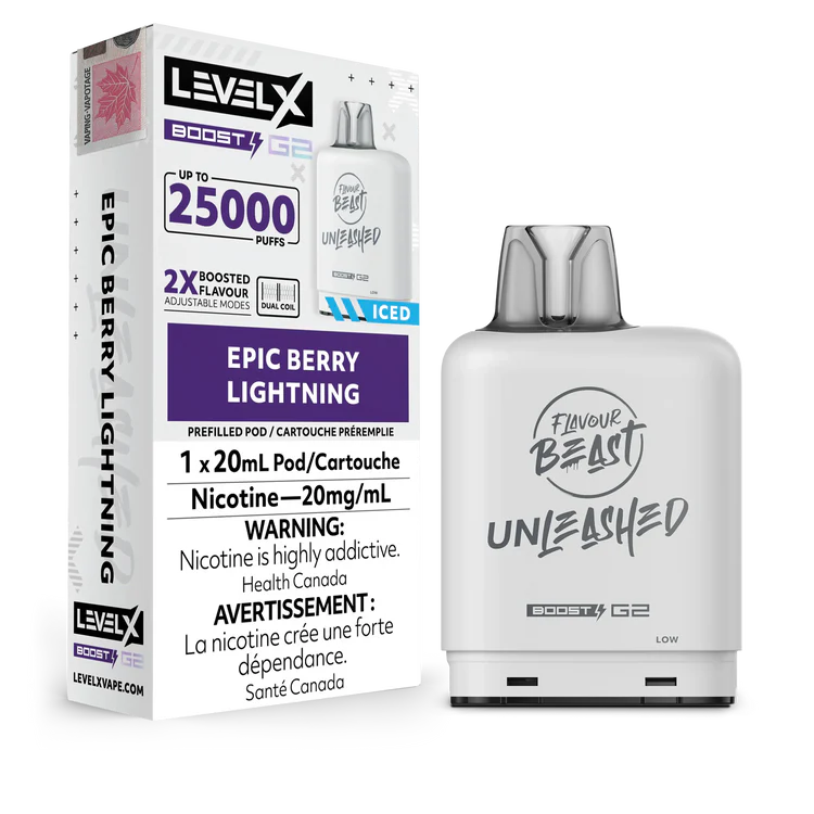 Epic Berry Lightning Flavour Beast Boost G2 Unleashed Pods 25K