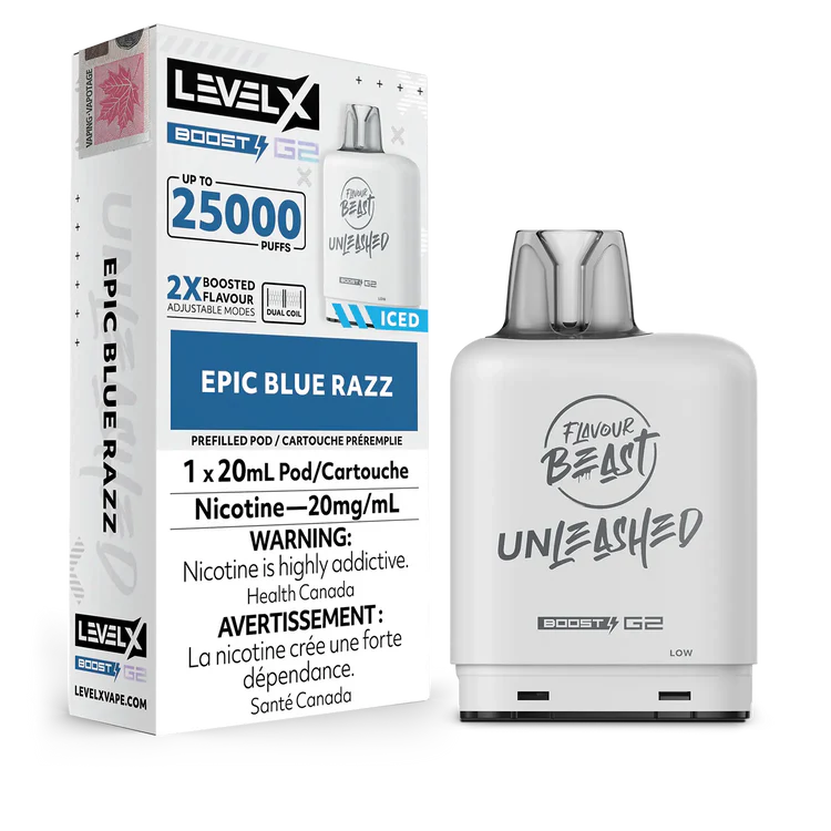 Epic Blue Razz Flavour Beast Boost G2 Unleashed Pods 25K