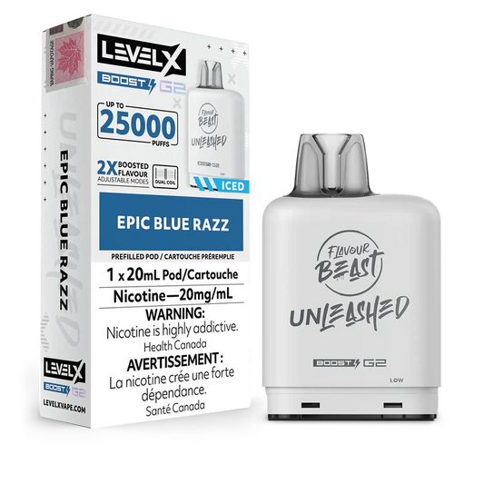 Epic Blue Razz Flavour Beast Boost G2 Unleashed Pods 25K