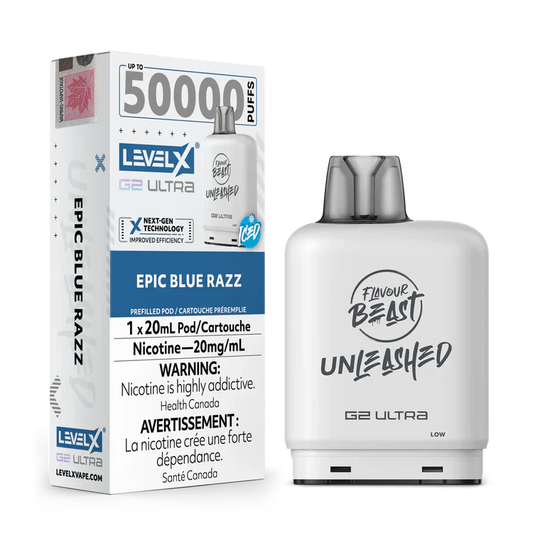Epic Blue Razz by Level X Flavour Beast Unleashed G2 Ultra 50K
