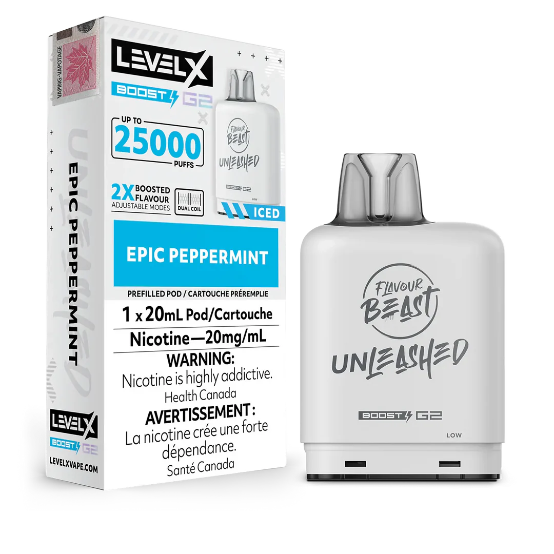Epic Peppermint Flavour Beast Boost G2 Unleashed Pods 25K