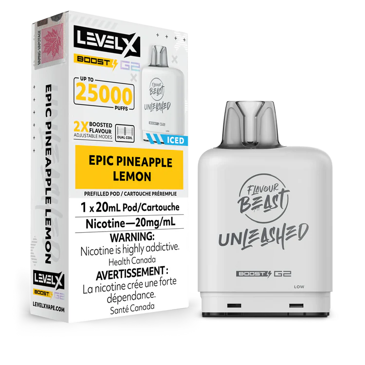 Epic Pineapple Lemon Flavour Beast Boost G2 Unleashed Pods 25K