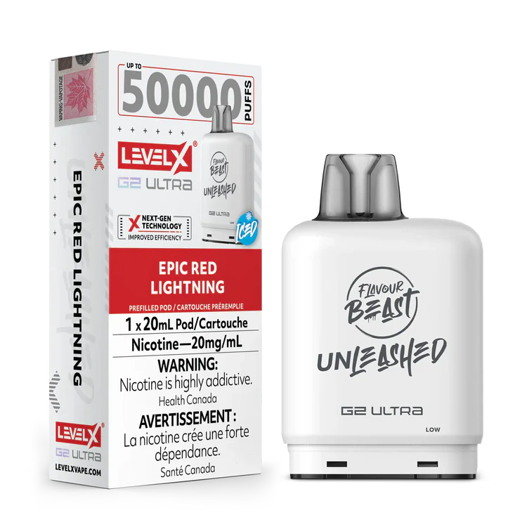 Epic Red Lightning Iced by Level X Flavour Beast Unleashed G2 Ultra 50K