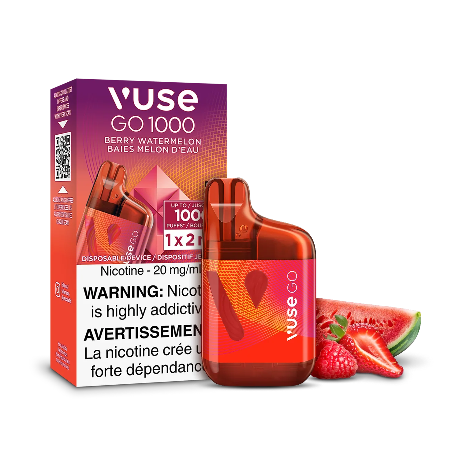 Berry Watermelon Vuse GO 1000 - Disposable Vape