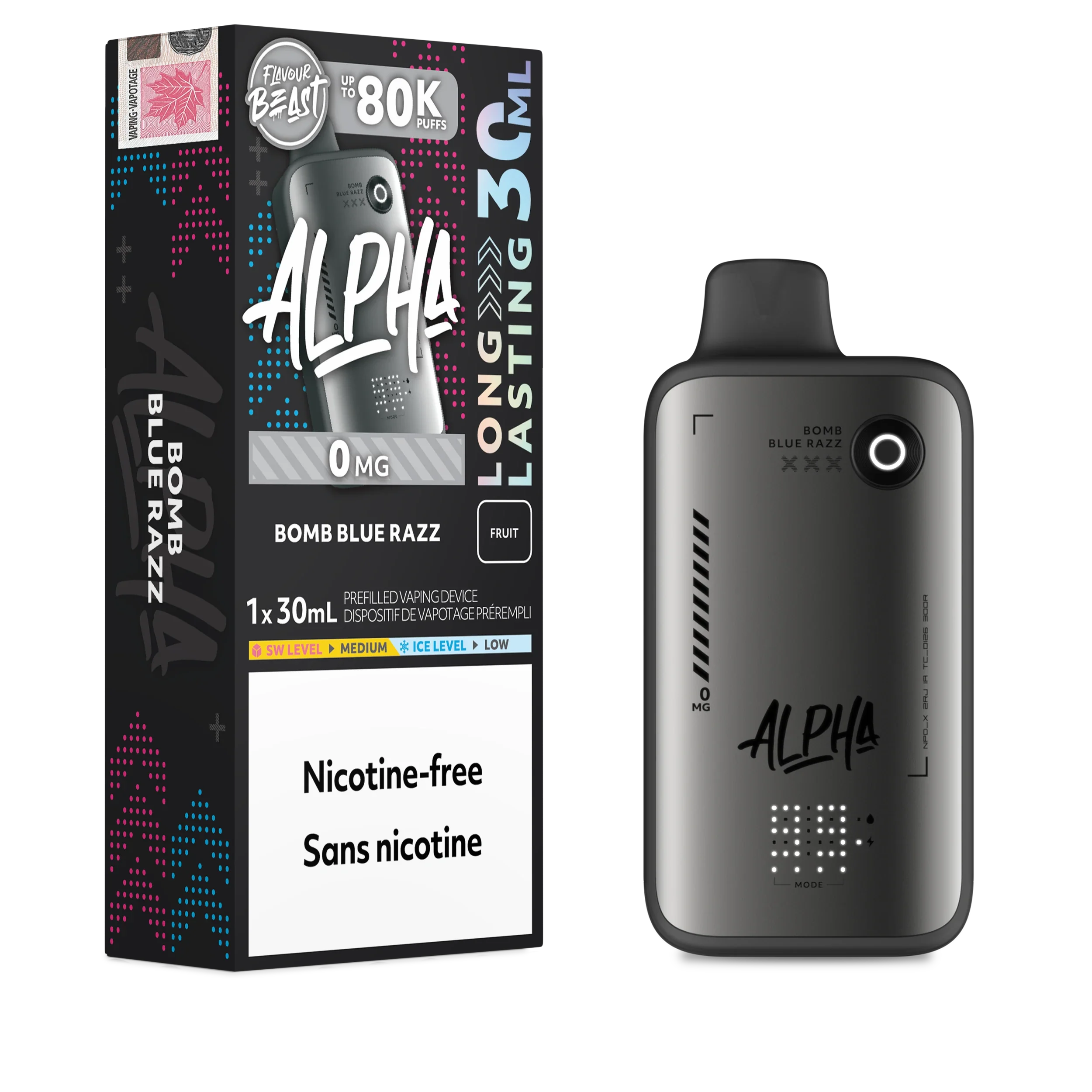 Bomb Blue Razz Flavour Beast Alpha - Disposable Vape 80K - view 3