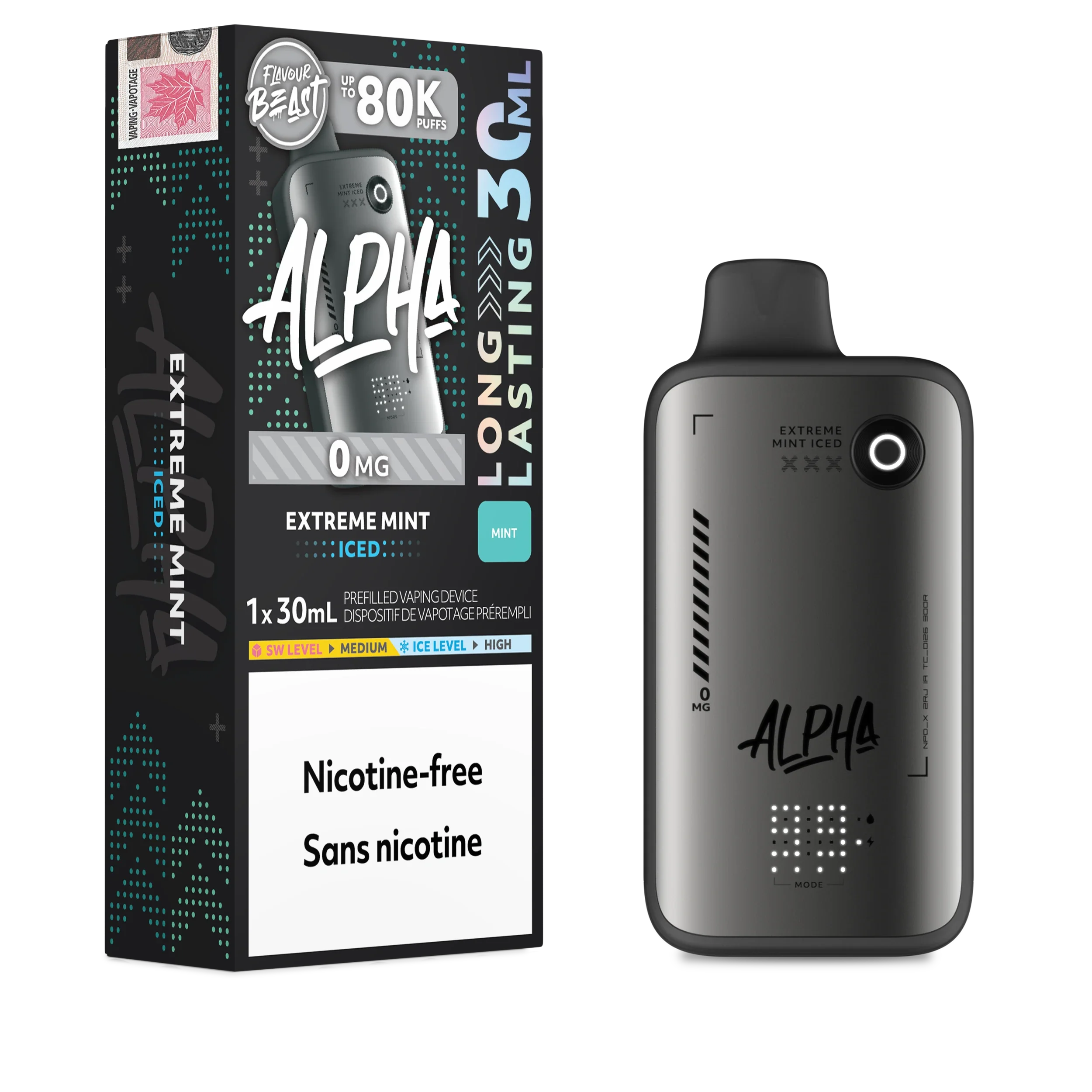 Extreme Mint Iced Flavour Beast Alpha - Disposable Vape 80K