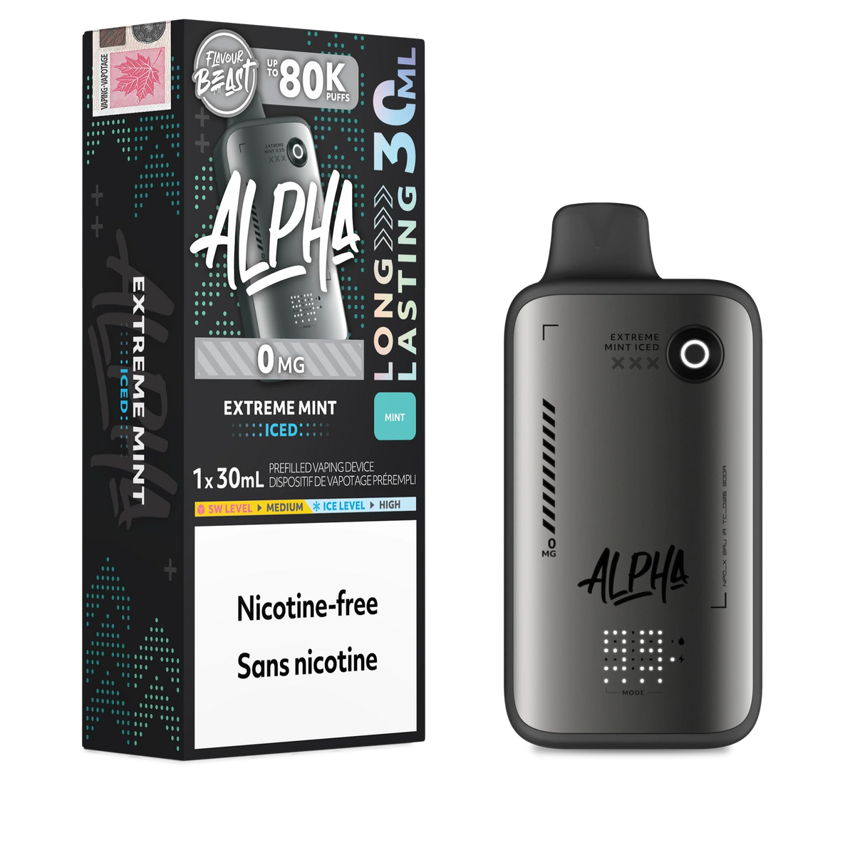 Extreme Mint Iced Flavour Beast Alpha - Disposable Vape 80K - view 3
