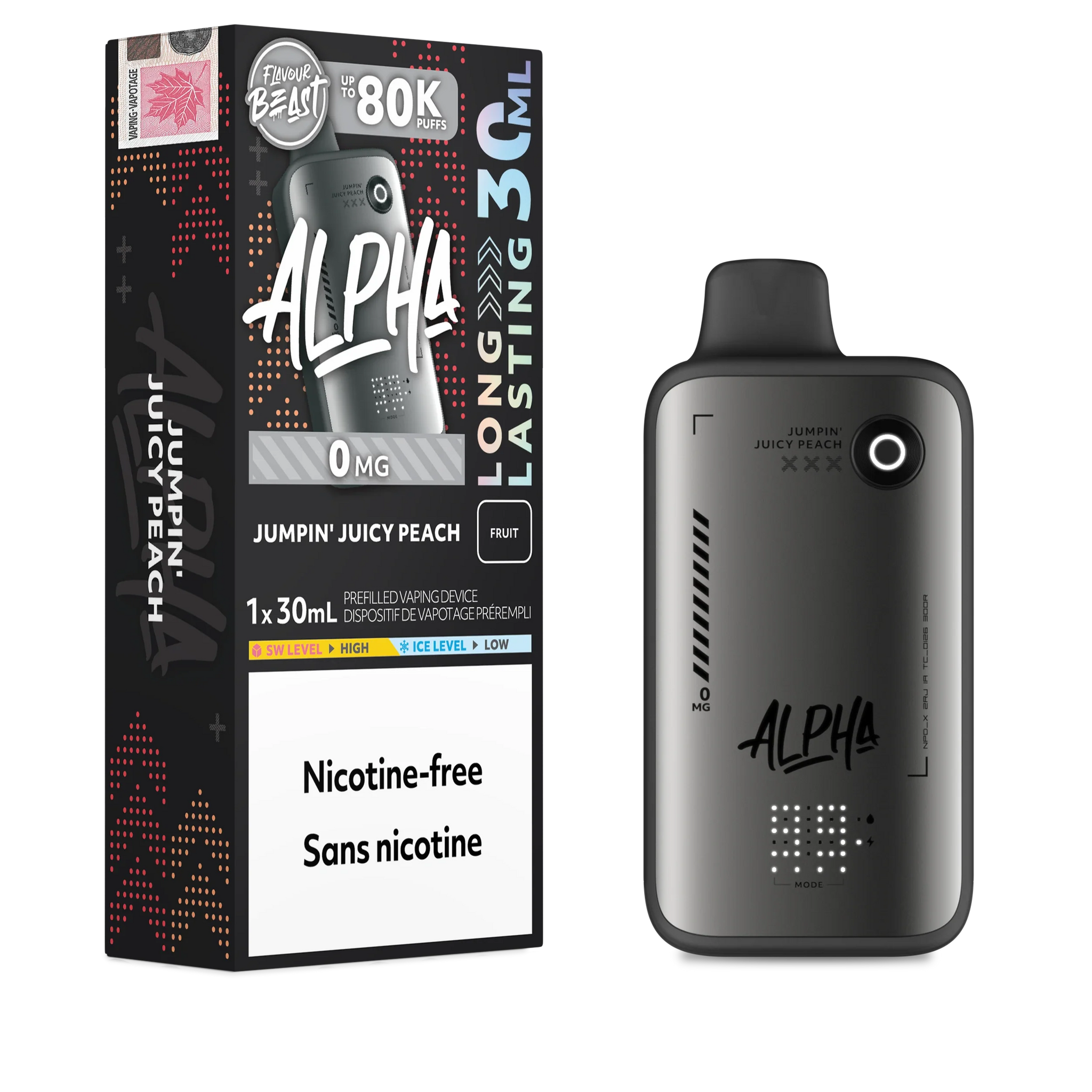 Jumpin' Juicy Peach Flavour Beast Alpha - Disposable Vape 80K