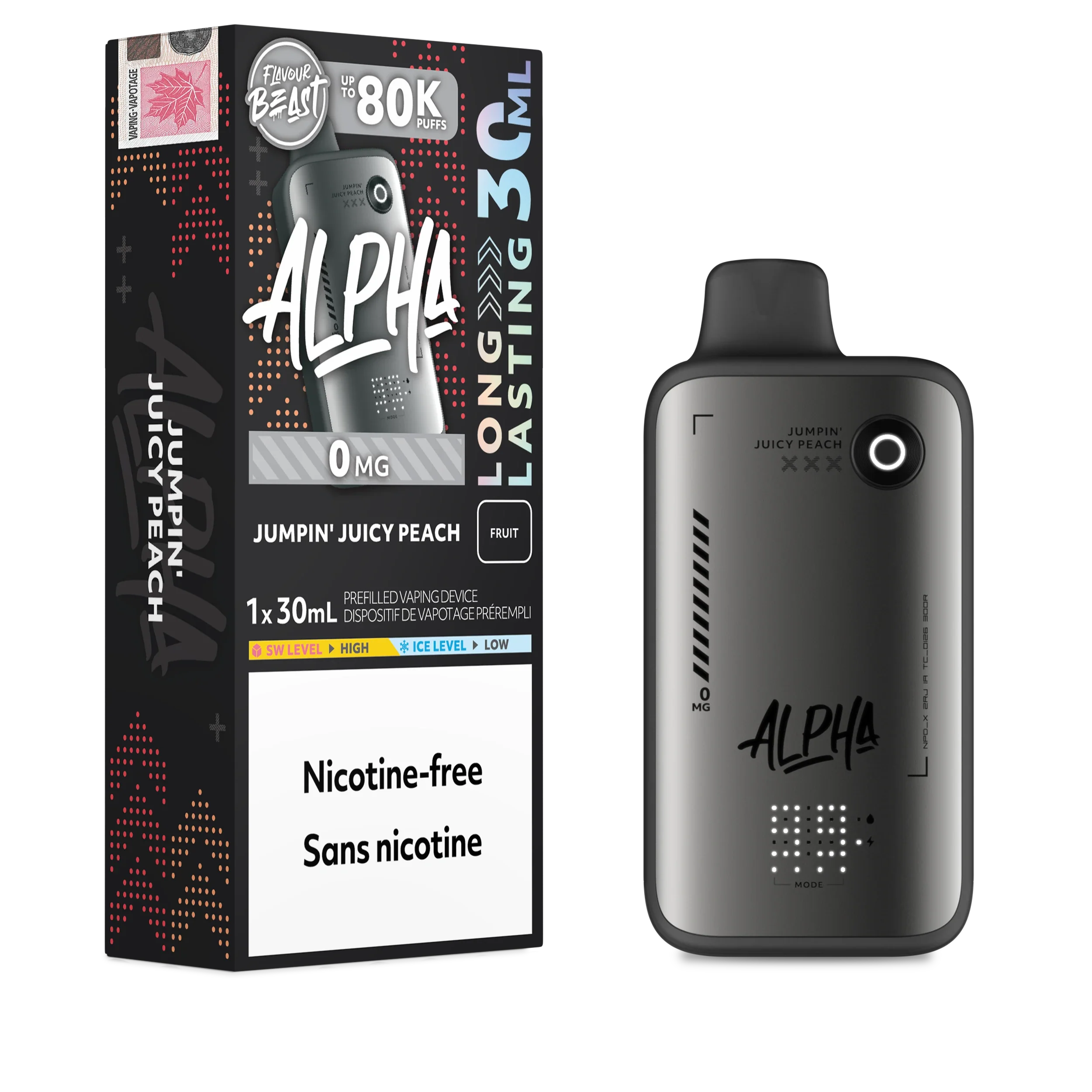 Jumpin' Juicy Peach Flavour Beast Alpha - Disposable Vape 80K