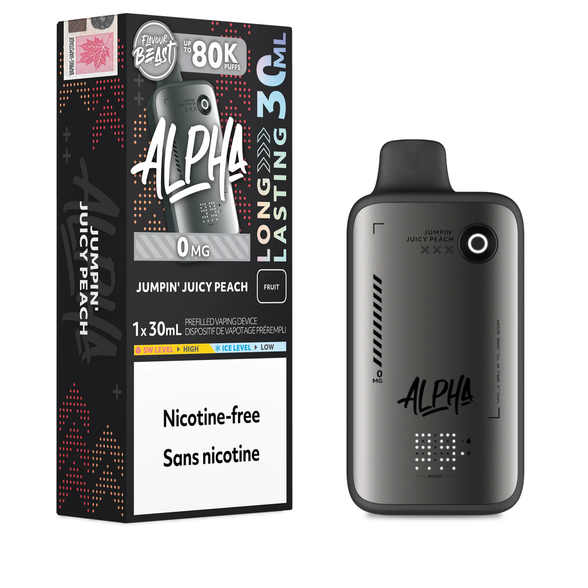 Jumpin' Juicy Peach Flavour Beast Alpha - Disposable Vape 80K - view 3