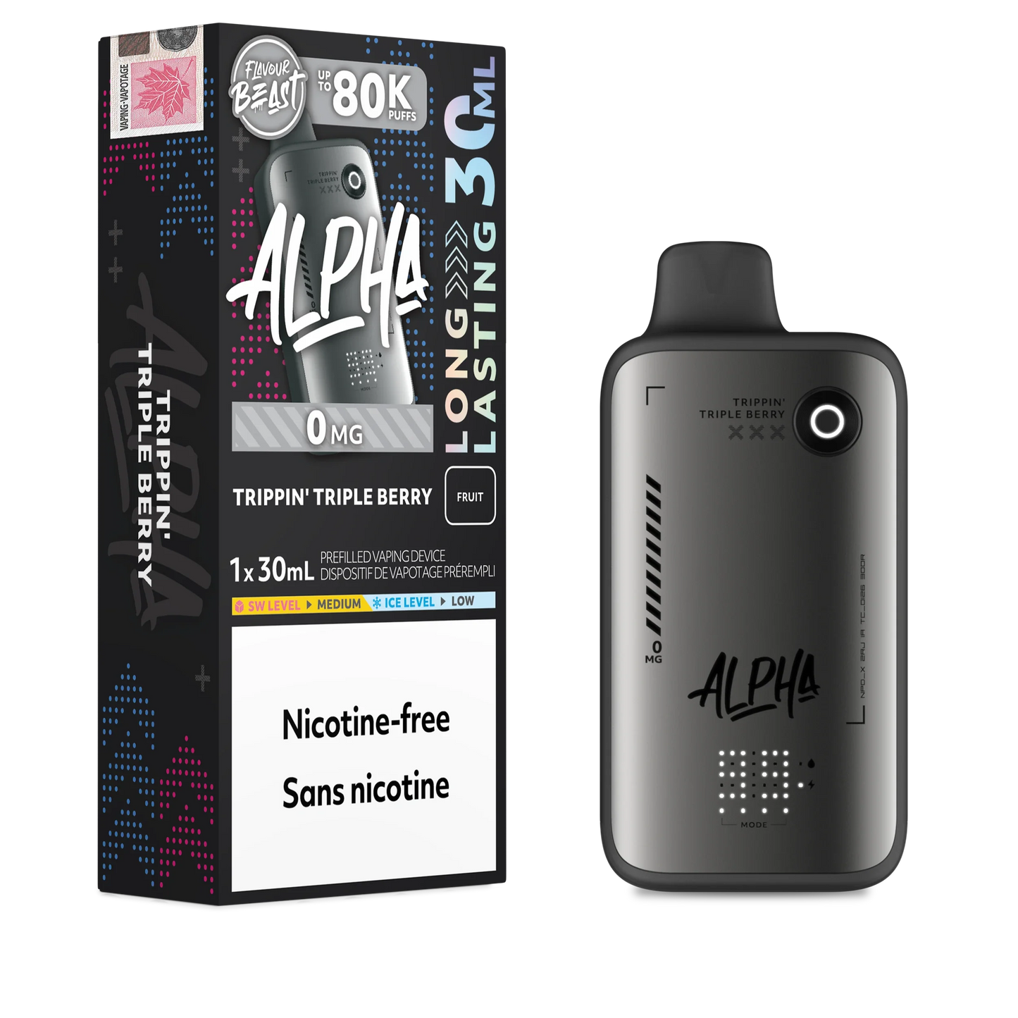 Trippin' Triple Berry Flavour Beast Alpha - Disposable Vape 80K