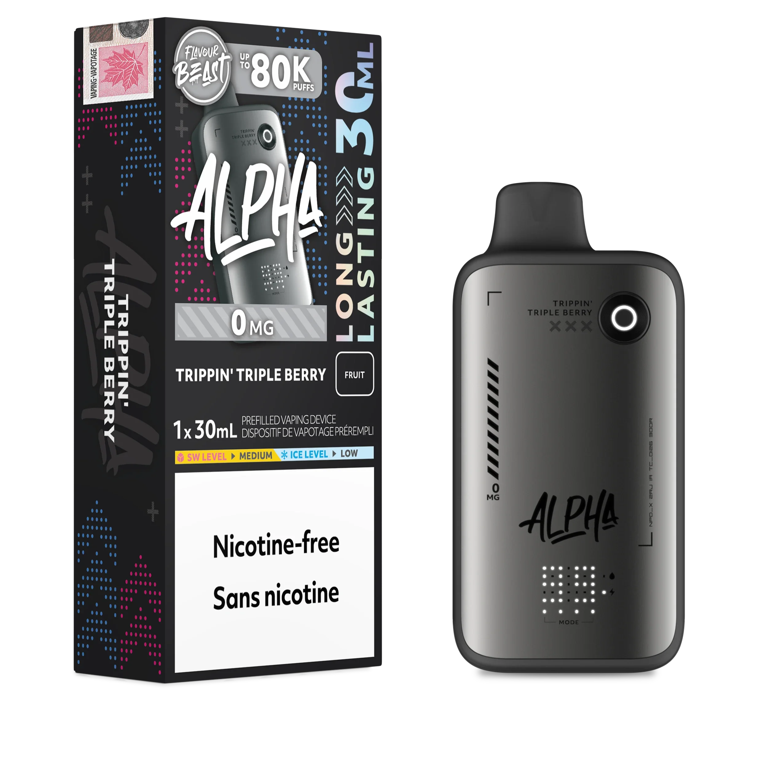 Trippin' Triple Berry Flavour Beast Alpha - Disposable Vape 80K - view 3