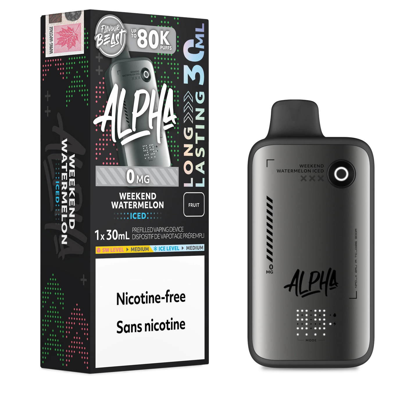 Weekend Watermelon Iced Flavour Beast Alpha - Disposable Vape 80K
