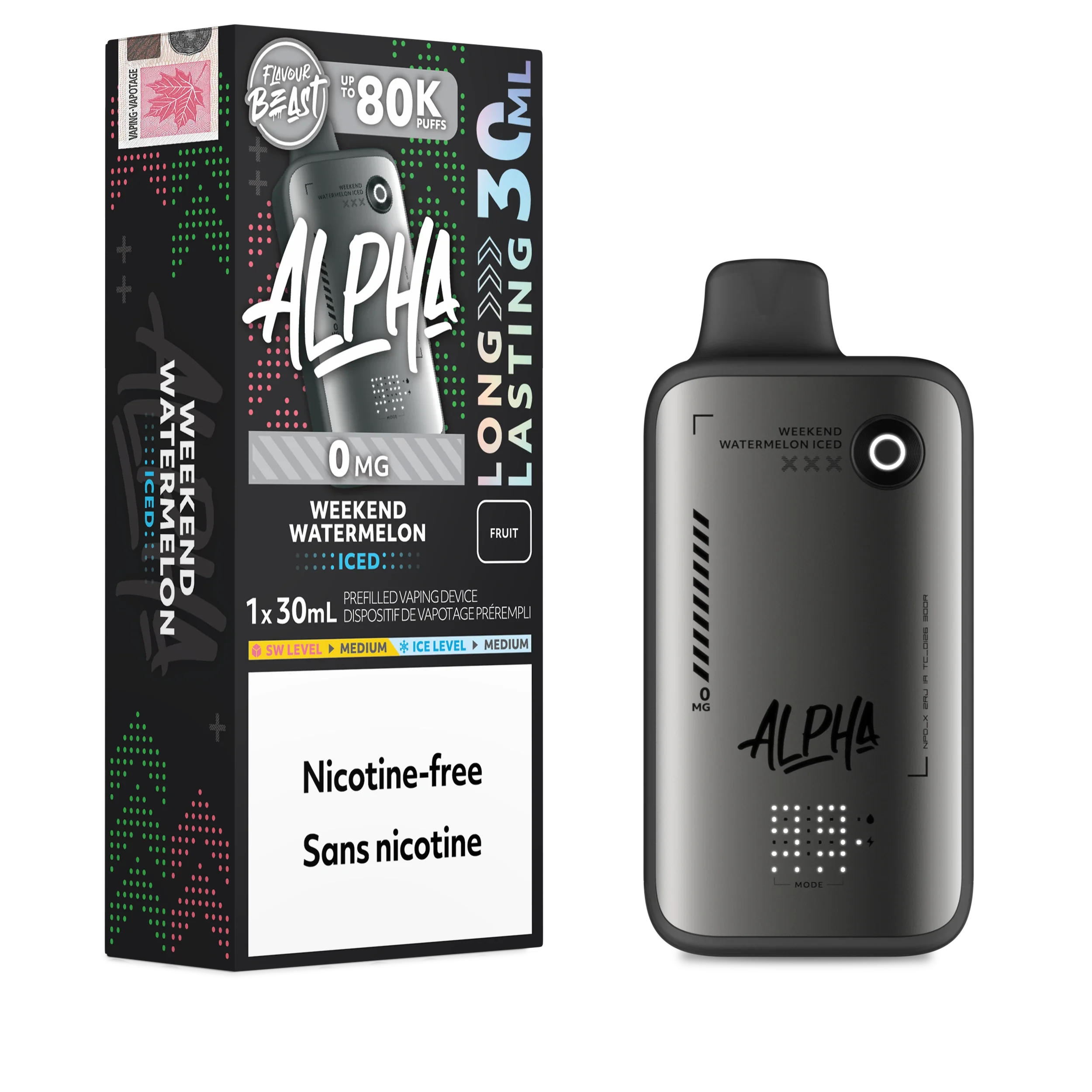 Weekend Watermelon Iced Flavour Beast Alpha - Disposable Vape 80K