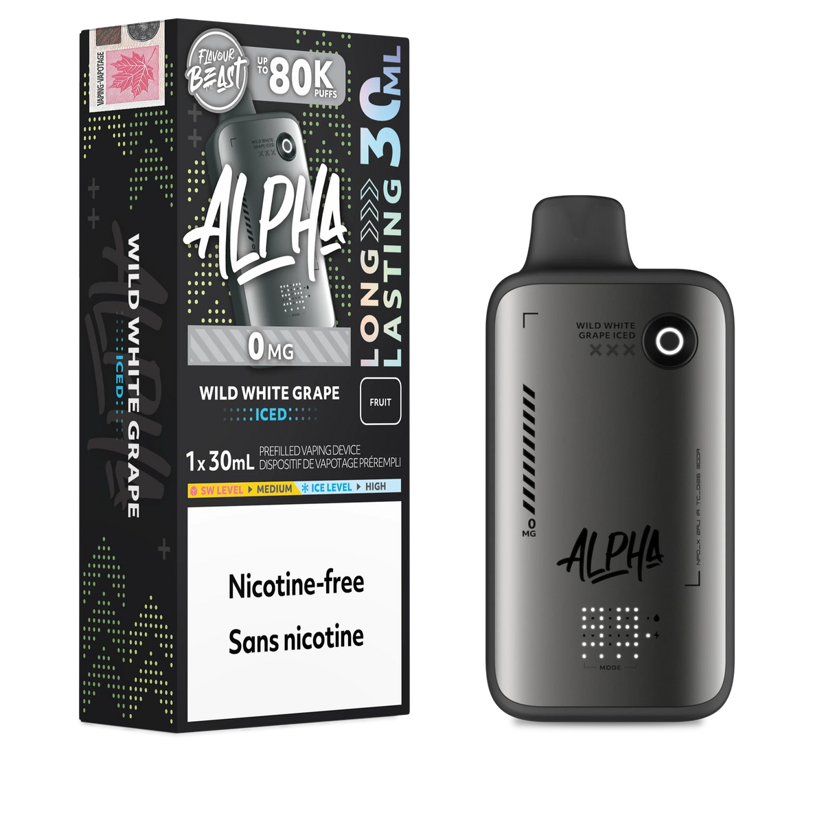Wild White Grape Iced Flavour Beast Alpha - Disposable Vape 80K - view 3