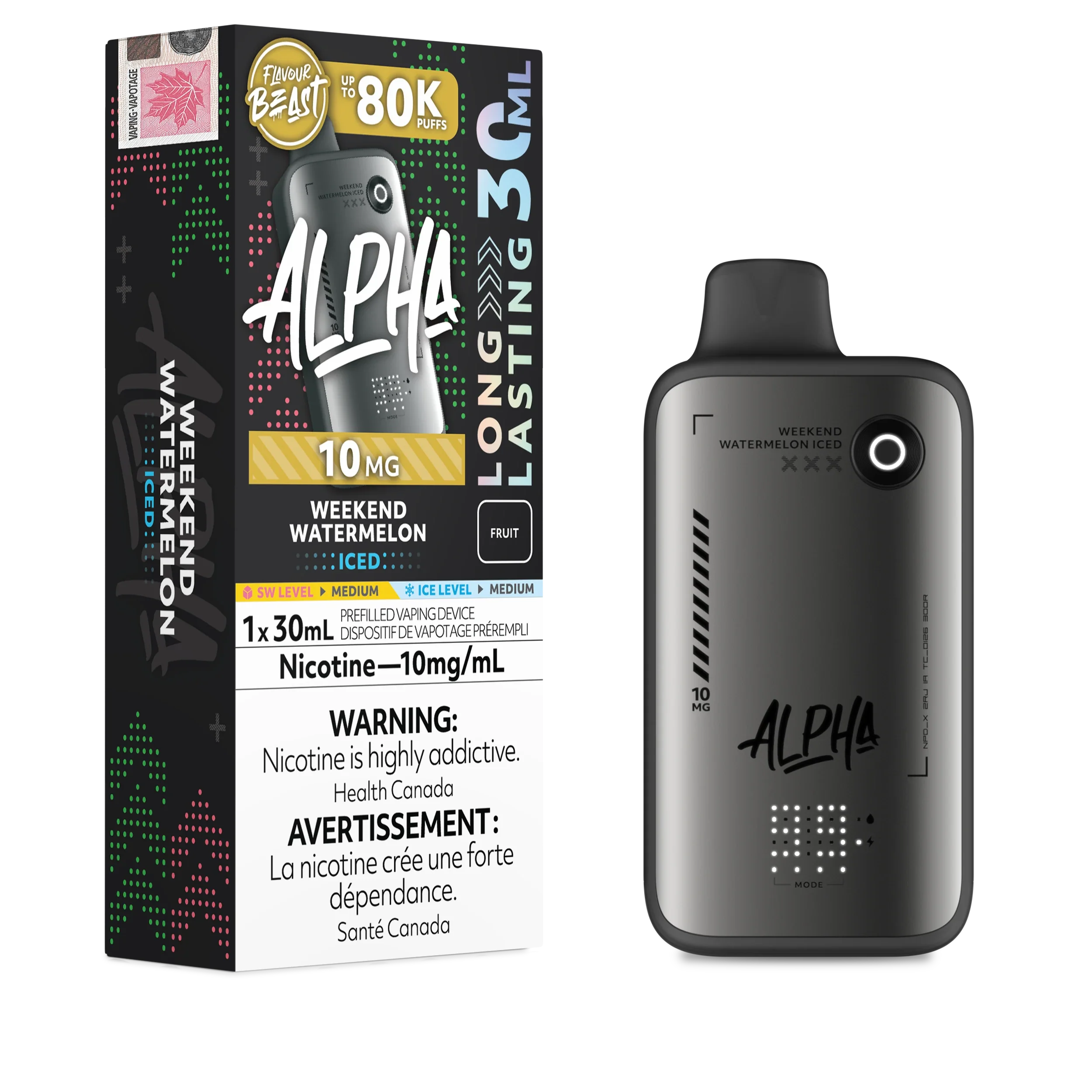 Weekend Watermelon Iced Flavour Beast Alpha - Disposable Vape 80K