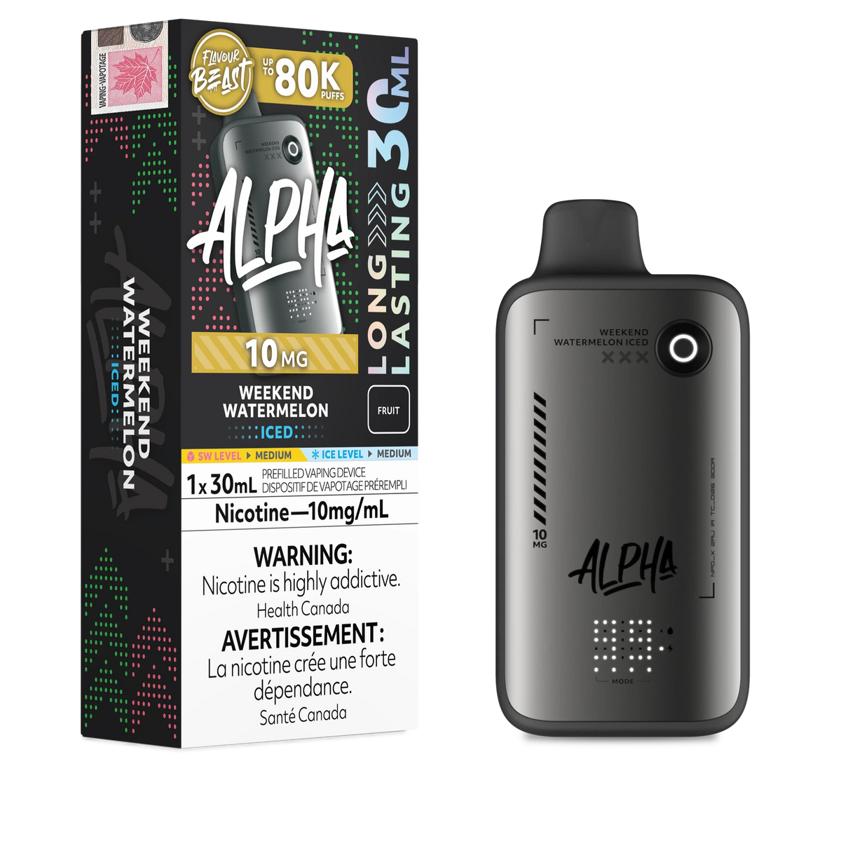 Weekend Watermelon Iced Flavour Beast Alpha - Disposable Vape 80K - view 3