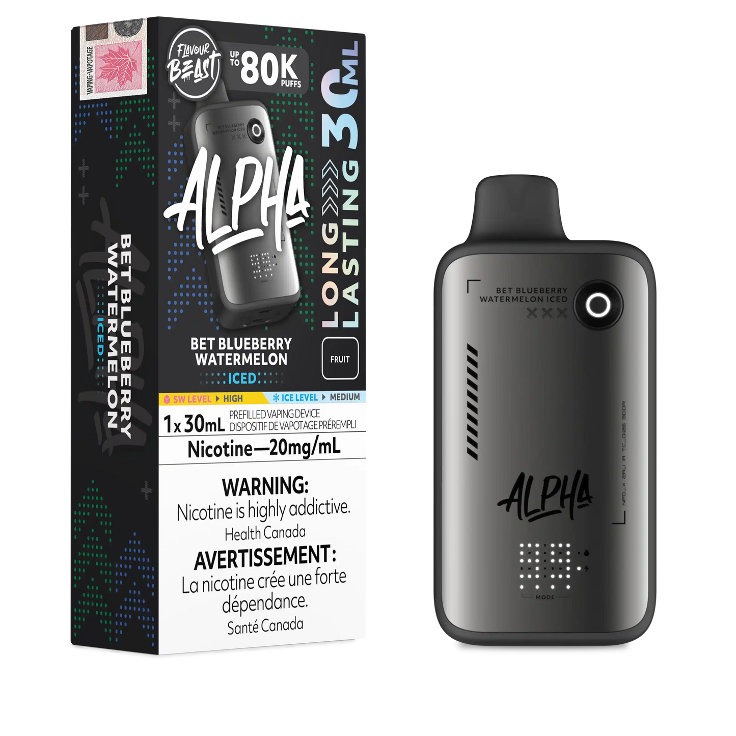 Bet Blueberry Watermelon Iced Flavour Beast Alpha - Disposable Vape 80K