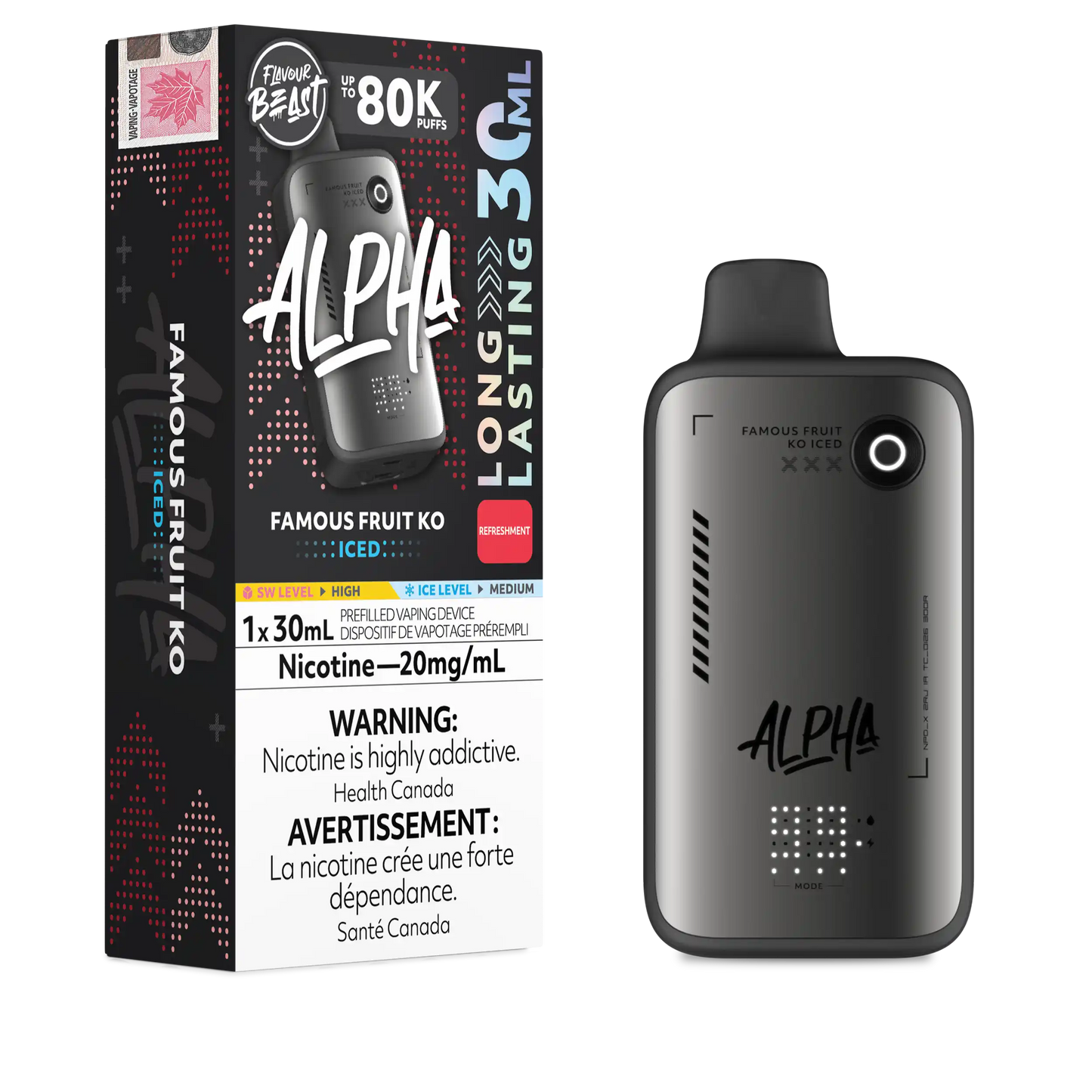 Famous Fruit KO Iced Flavour Beast Alpha - Disposable Vape 80K