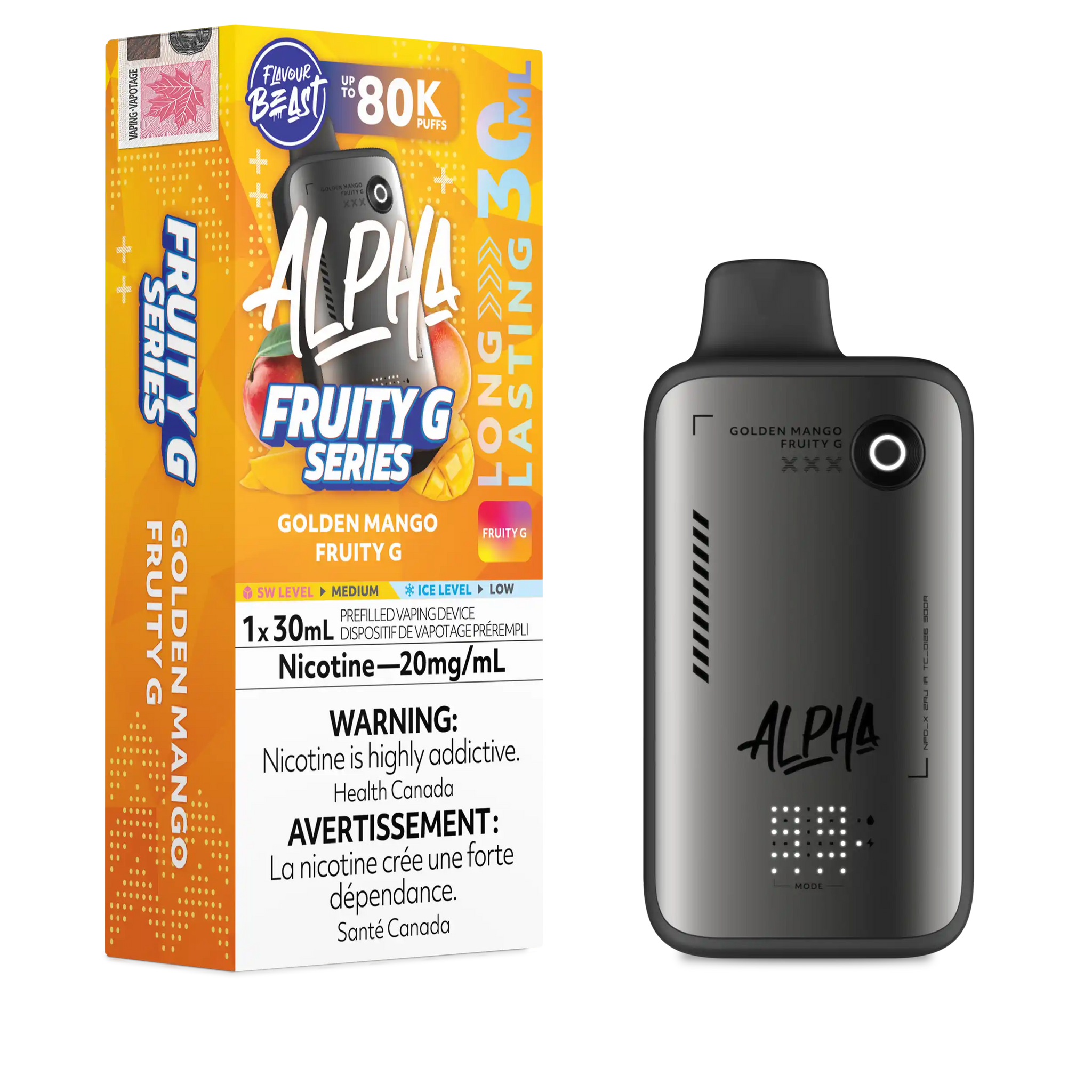 Golden Mango Fruity G Flavour Beast Alpha - Disposable Vape 80K