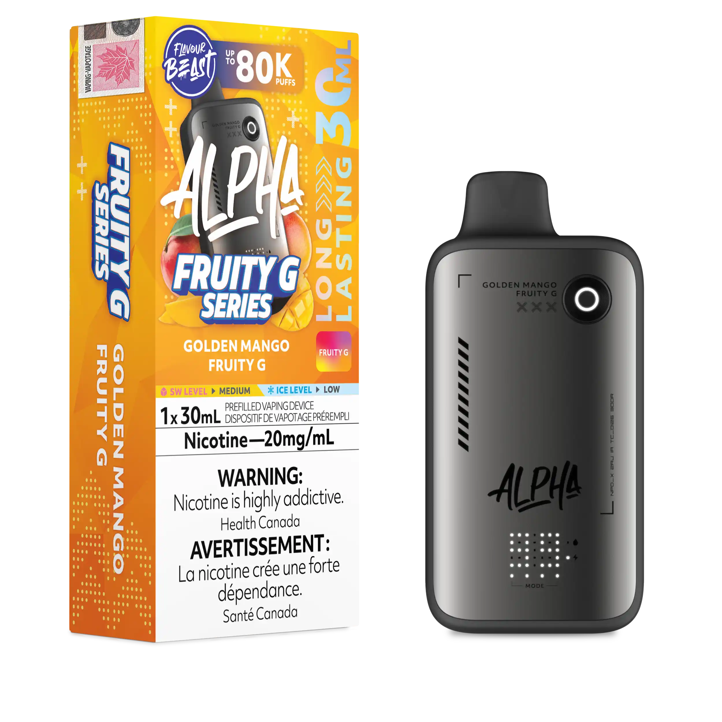 Golden Mango Fruity G Flavour Beast Alpha - Disposable Vape 80K