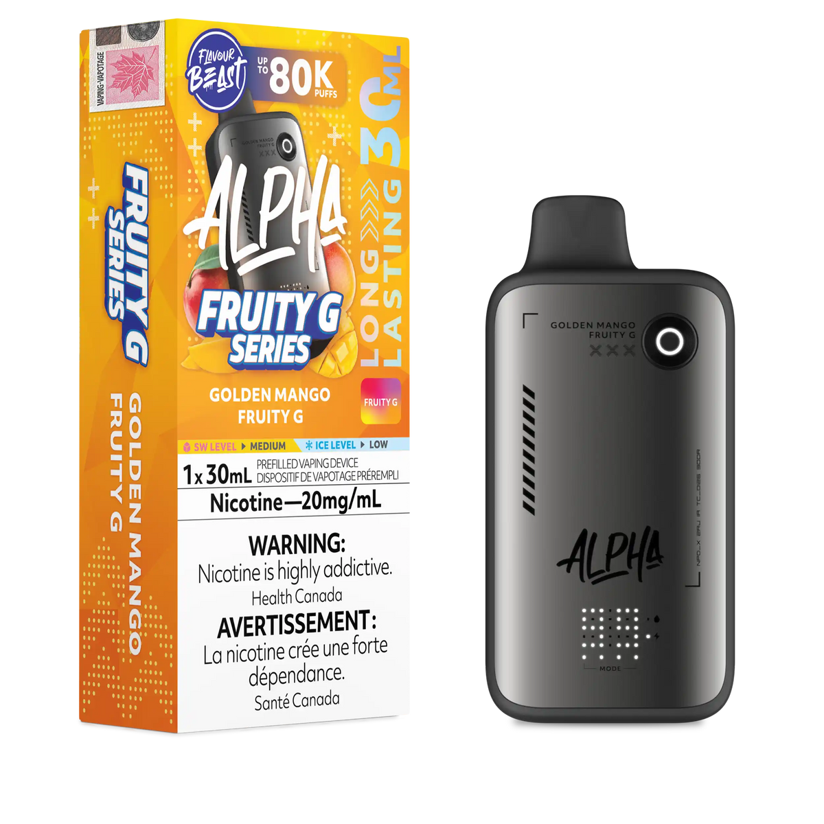Golden Mango Fruity G Flavour Beast Alpha - Disposable Vape 80K by FLAVOUR BEAST