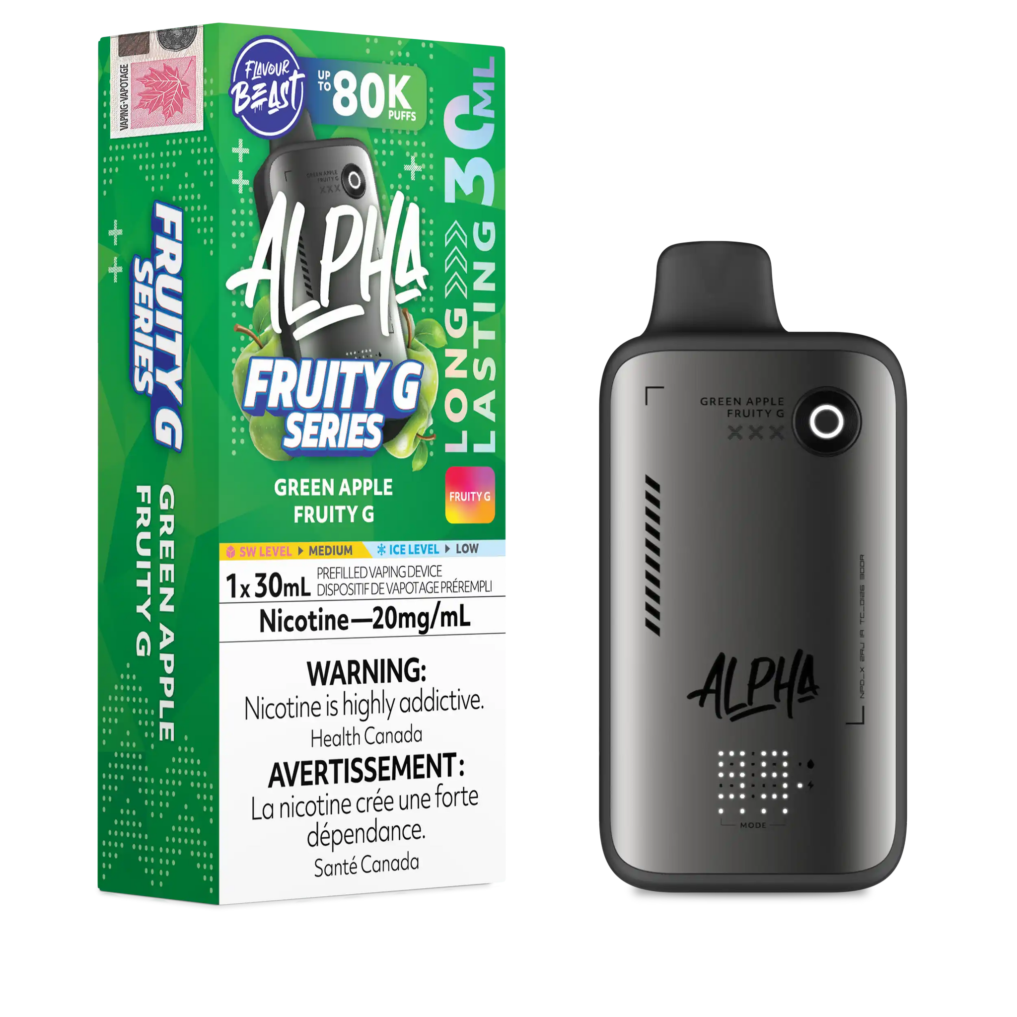 Green Apple Fruity G Flavour Beast Alpha - Disposable Vape 80K