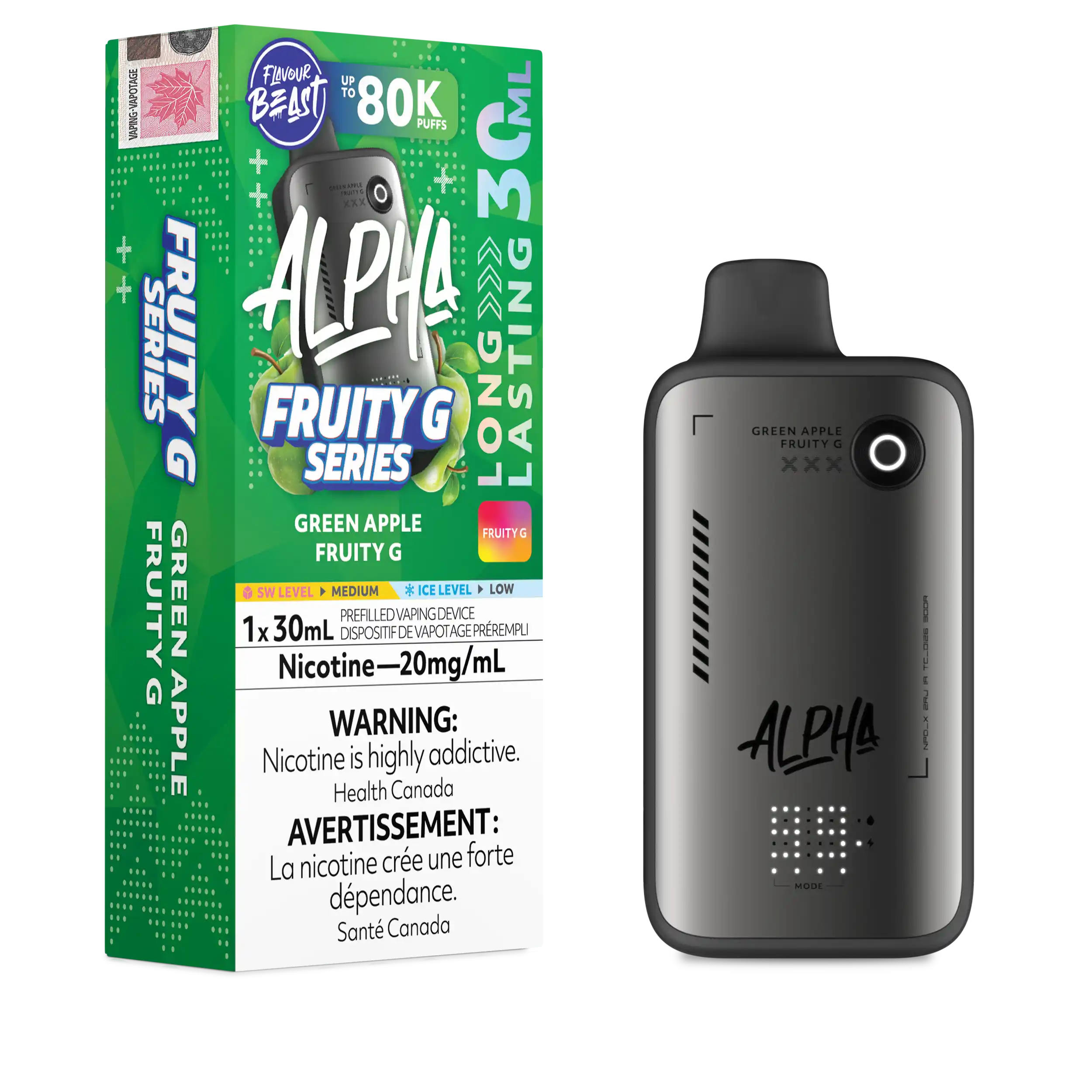 Green Apple Fruity G Flavour Beast Alpha - Disposable Vape 80K