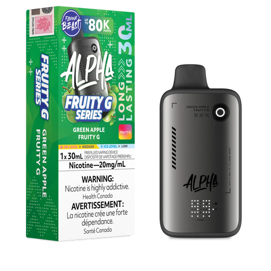 Green Apple Fruity G Flavour Beast Alpha - Disposable Vape 80K by FLAVOUR BEAST
