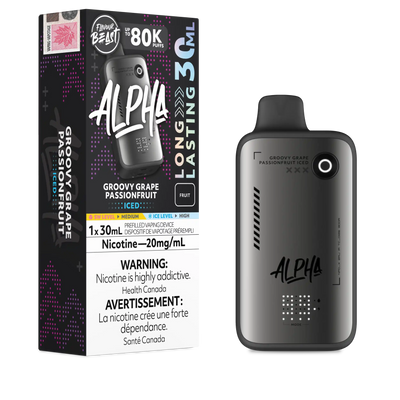 Groovy Grape Passionfruit Iced Flavour Beast Alpha - Disposable Vape 80K