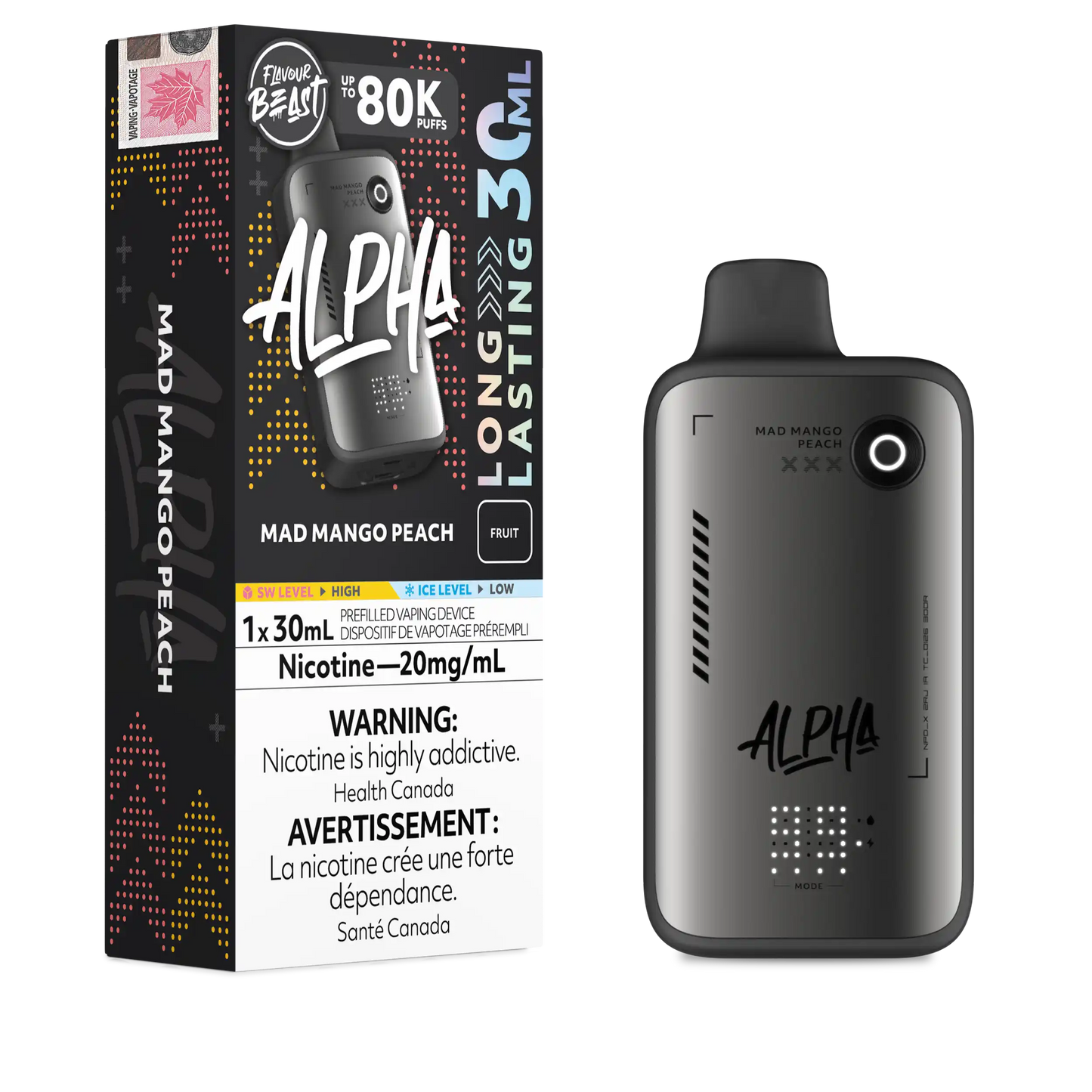 Mad Mango Peach Flavour Beast Alpha - Disposable Vape 80K