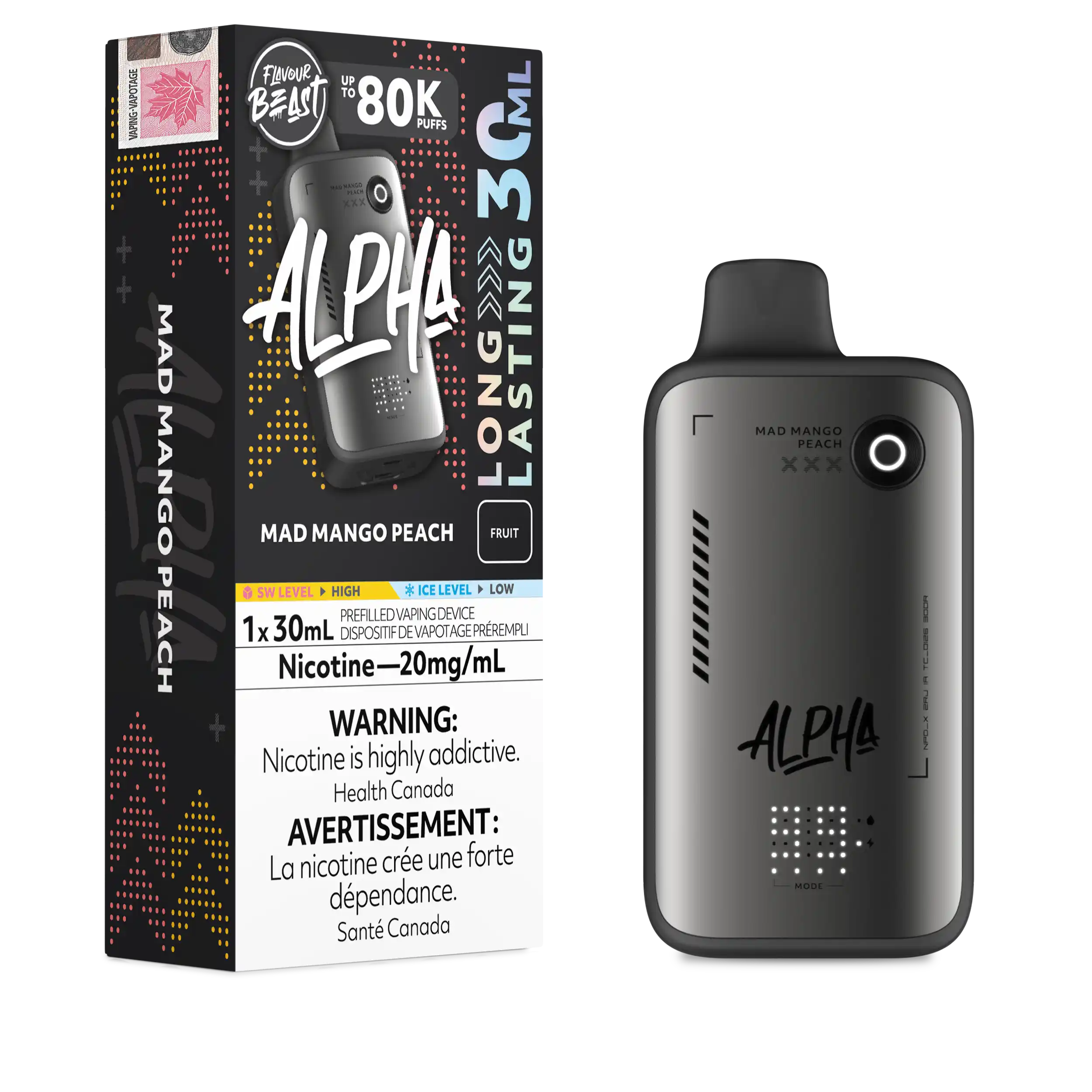 Mad Mango Peach Flavour Beast Alpha - Disposable Vape 80K
