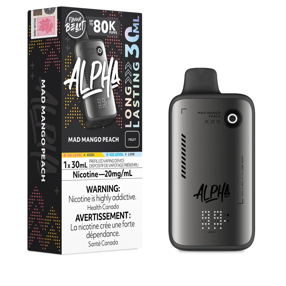 Mad Mango Peach Flavour Beast Alpha - Disposable Vape 80K by FLAVOUR BEAST