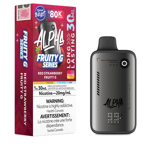 Red Strawberry Fruity G Flavour Beast Alpha - Disposable Vape 80K by FLAVOUR BEAST