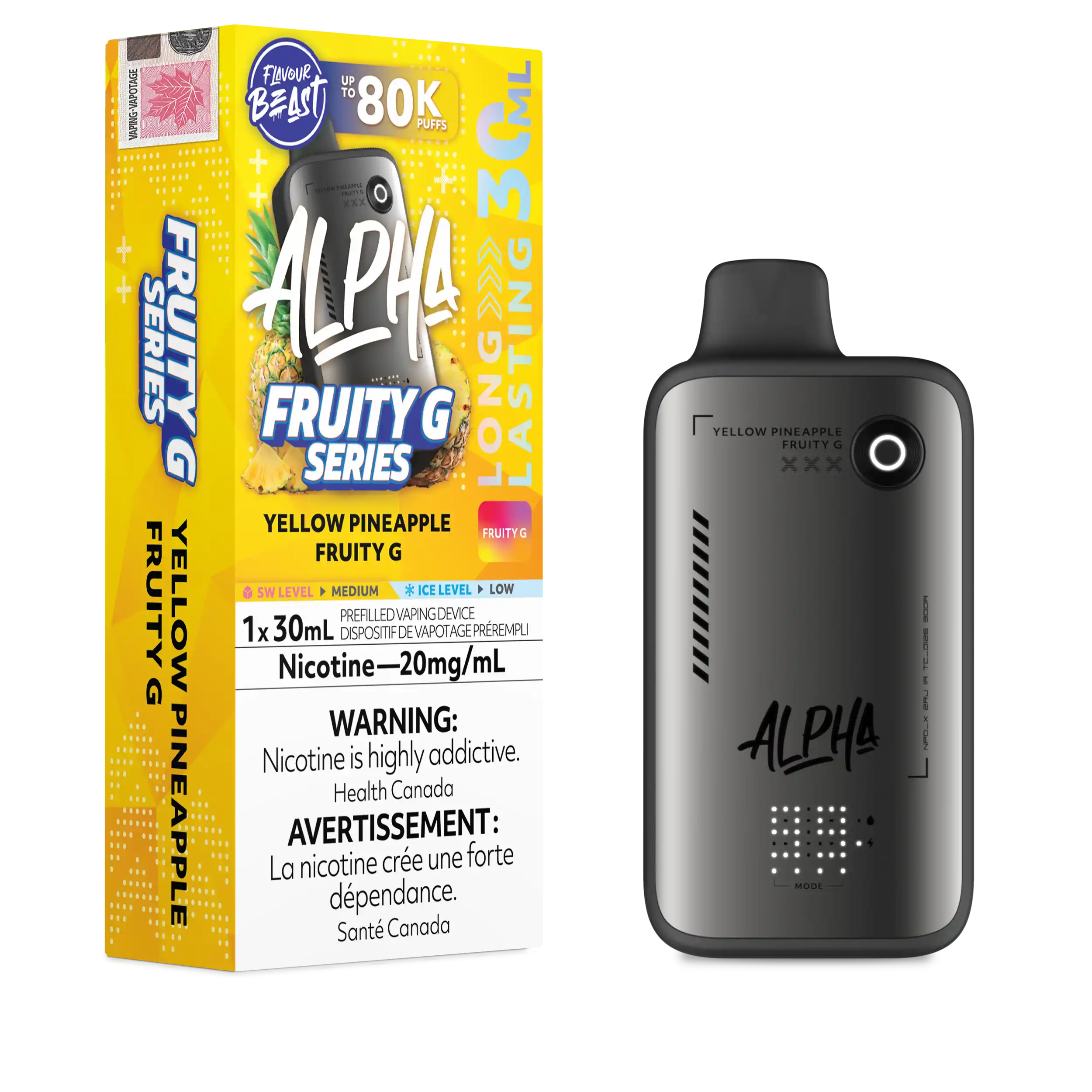 Yellow Pineapple Fruity G Flavour Beast Alpha - Disposable Vape 80K by FLAVOUR BEAST