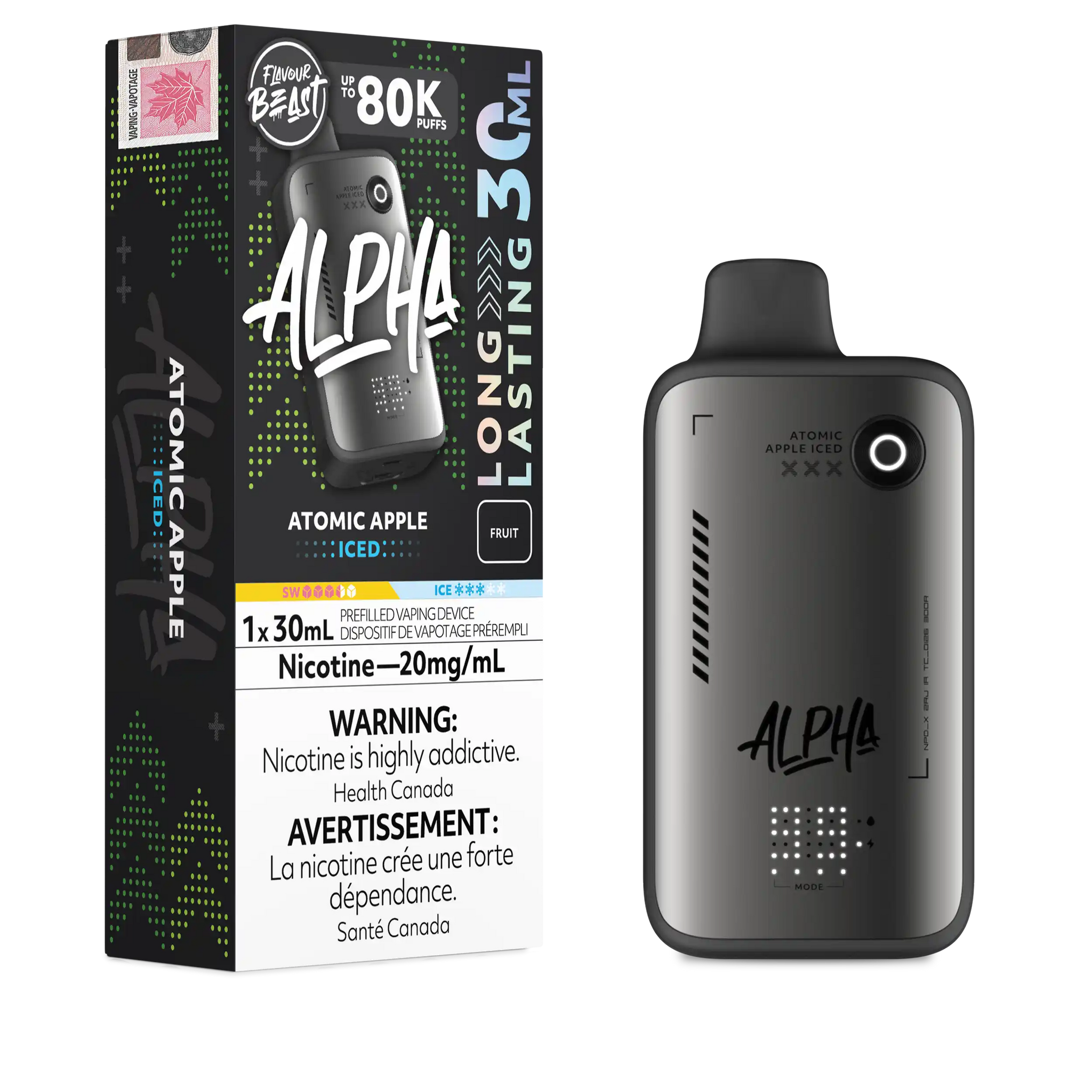 Atomic Apple Iced Flavour Beast Alpha - Disposable Vape 80K