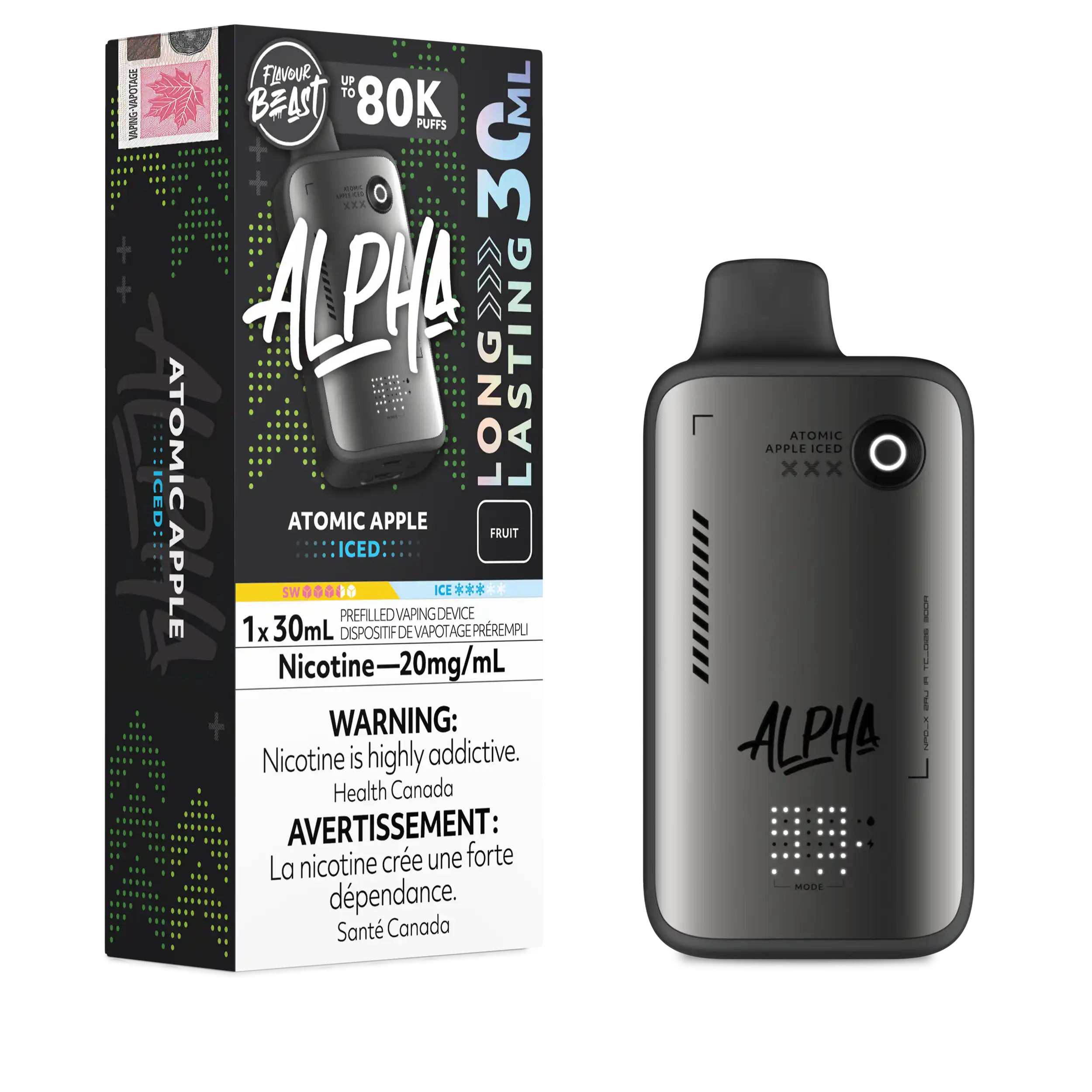 Atomic Apple Iced Flavour Beast Alpha - Disposable Vape 80K by FLAVOUR BEAST