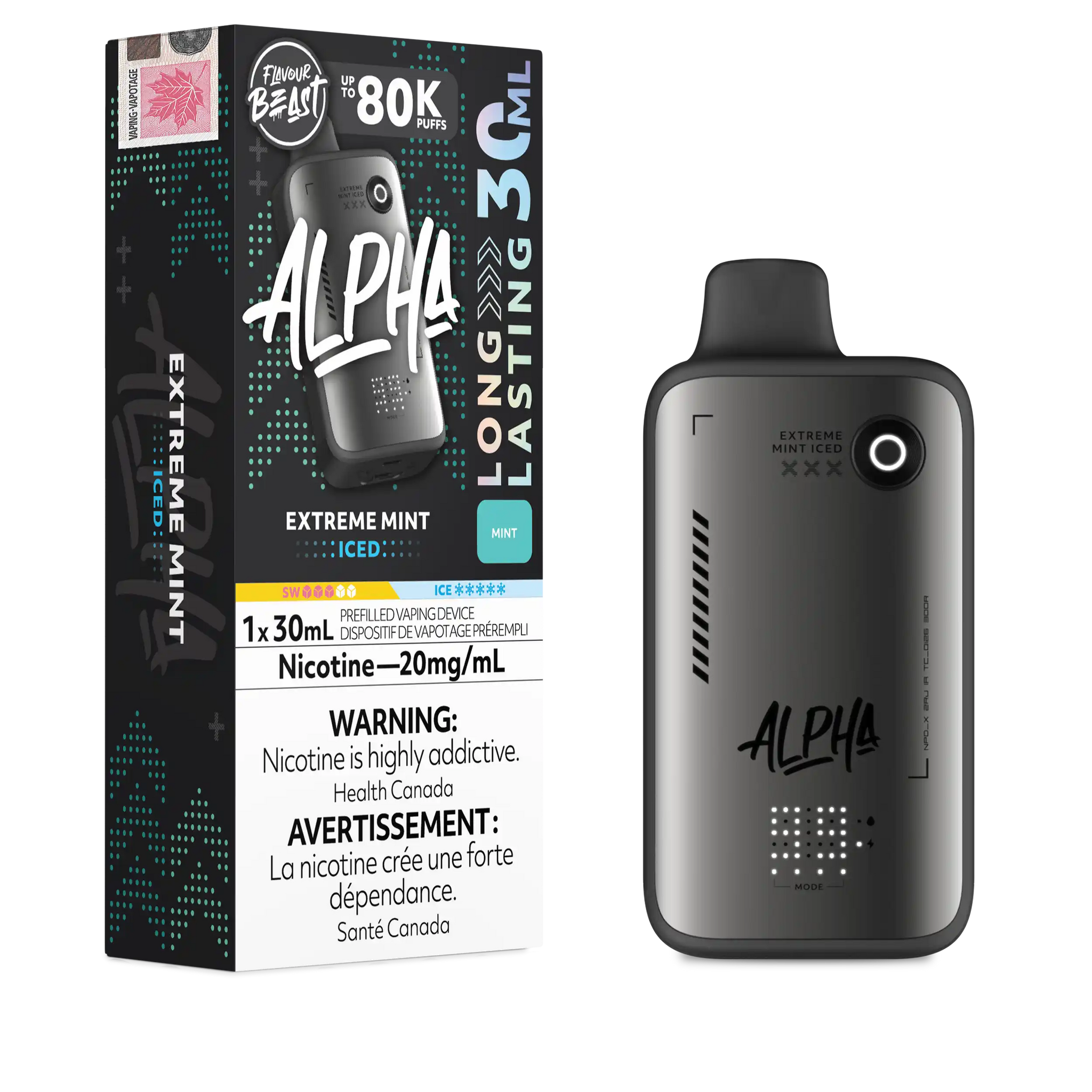 Extreme Mint Iced Flavour Beast Alpha - Disposable Vape 80K